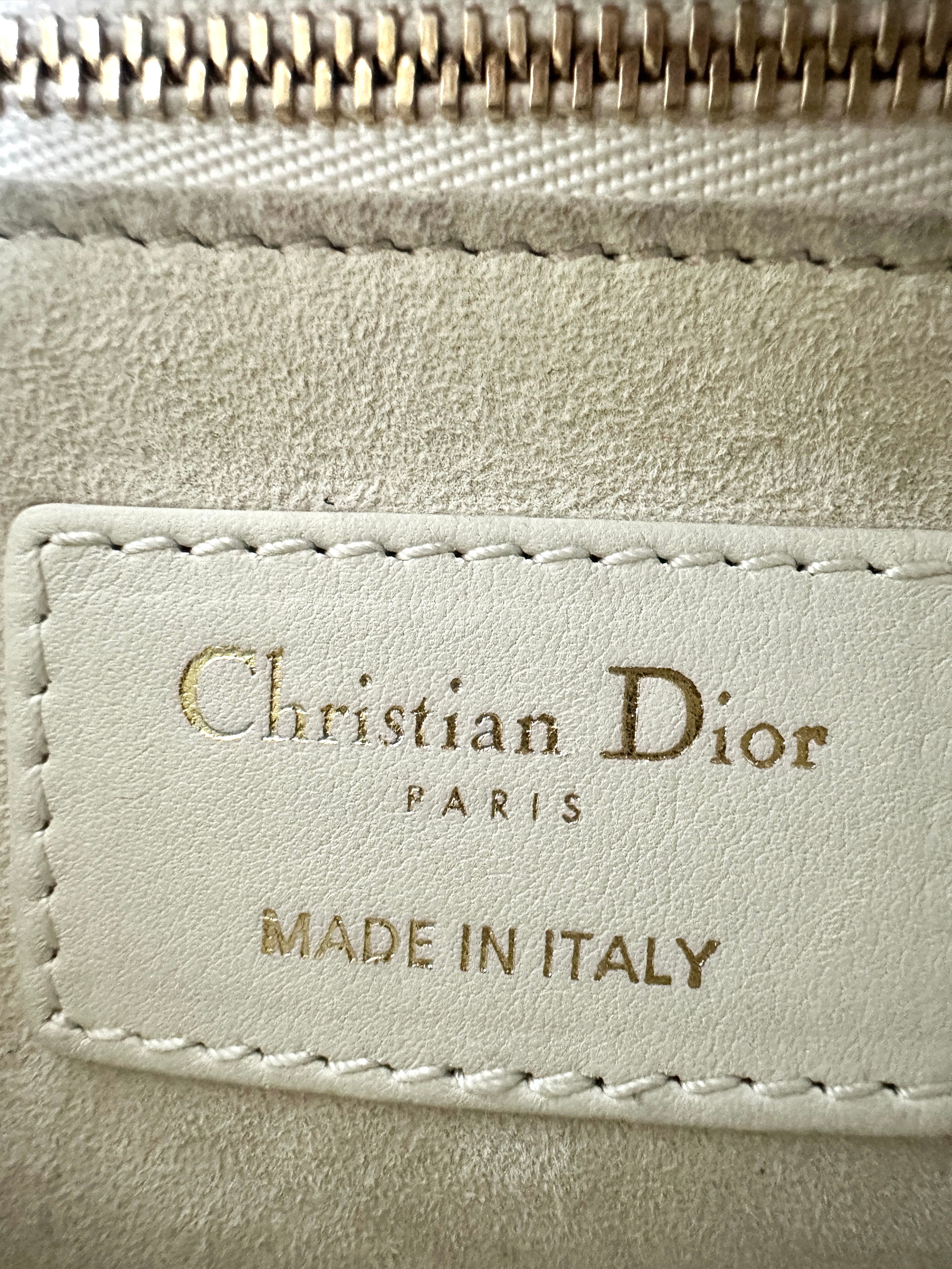 Christian Dior Lady Dior Small Clover Embroidered White DR258