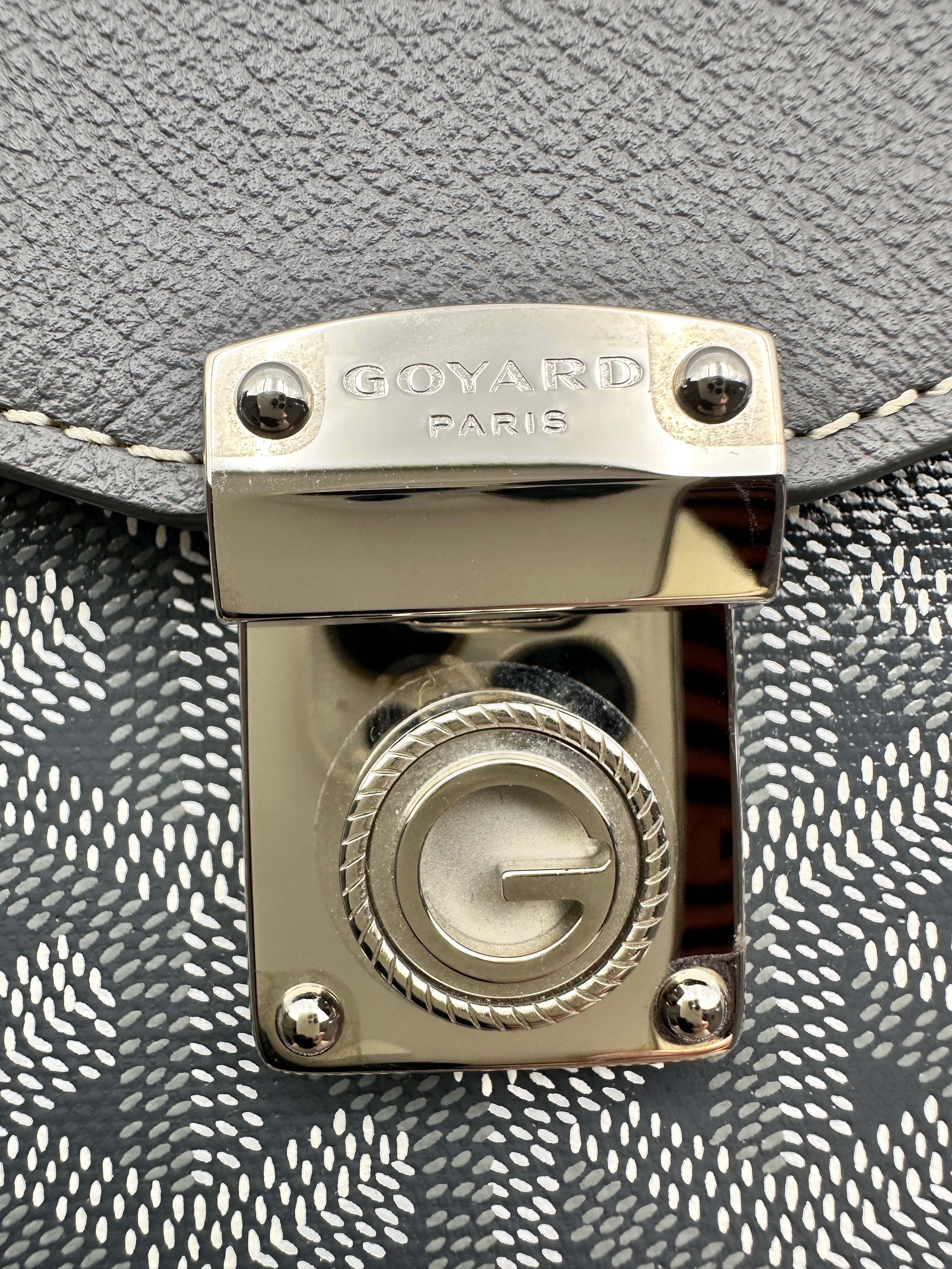 Goyard Goyardine canvas and chevroches calfskin leather Wallet-Pouch Grey gr20