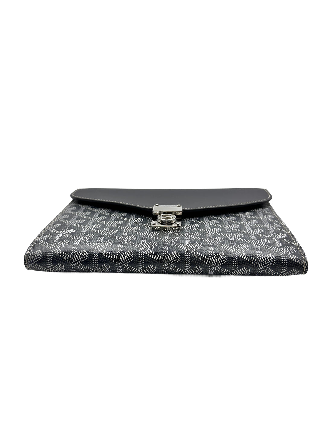 Goyard Goyardine canvas and chevroches calfskin leather Wallet-Pouch Grey gr20