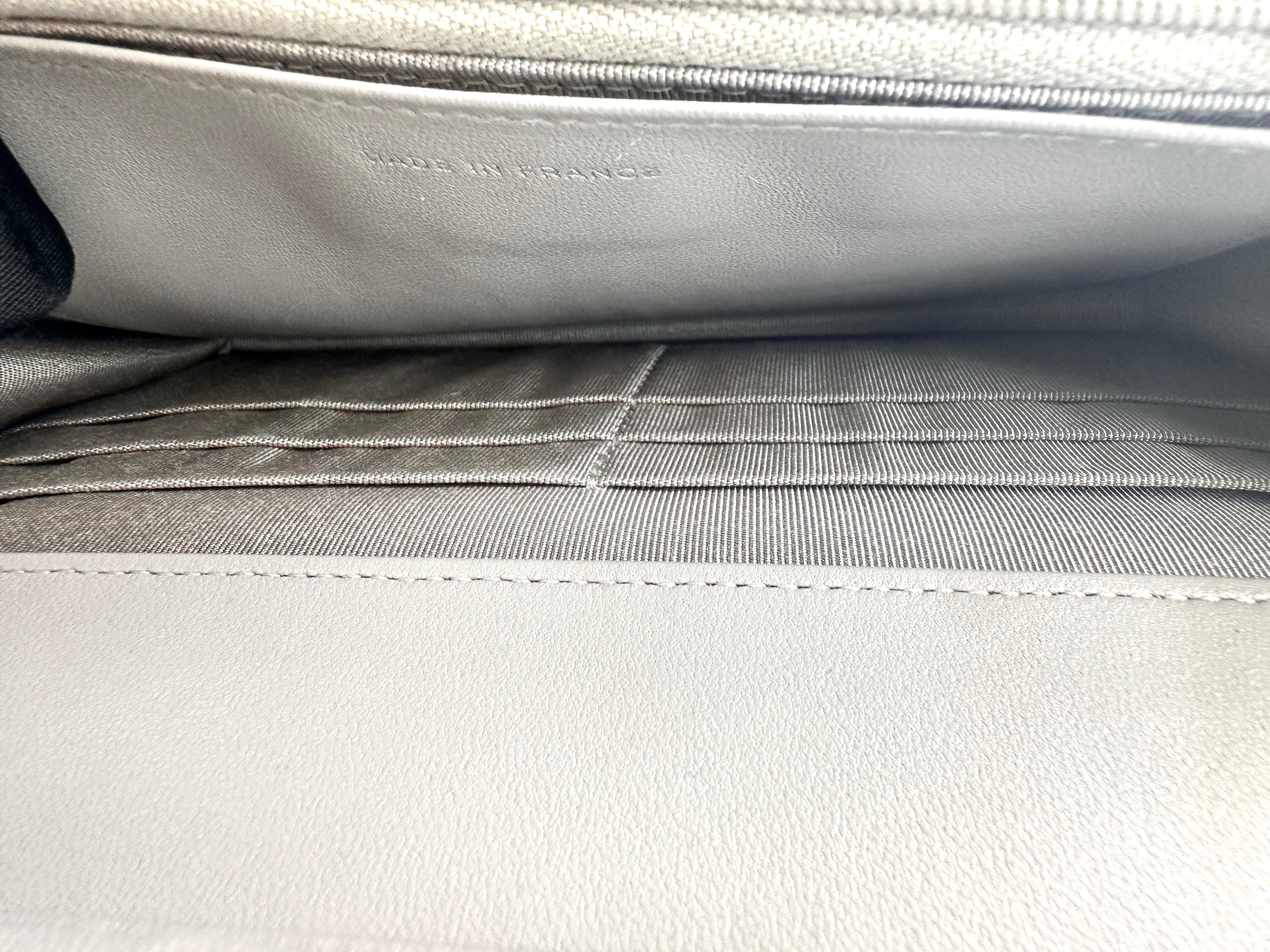 Chanel Lambskin Quilted Wallet On Chain WOC Grey (T0****T4) CC636
