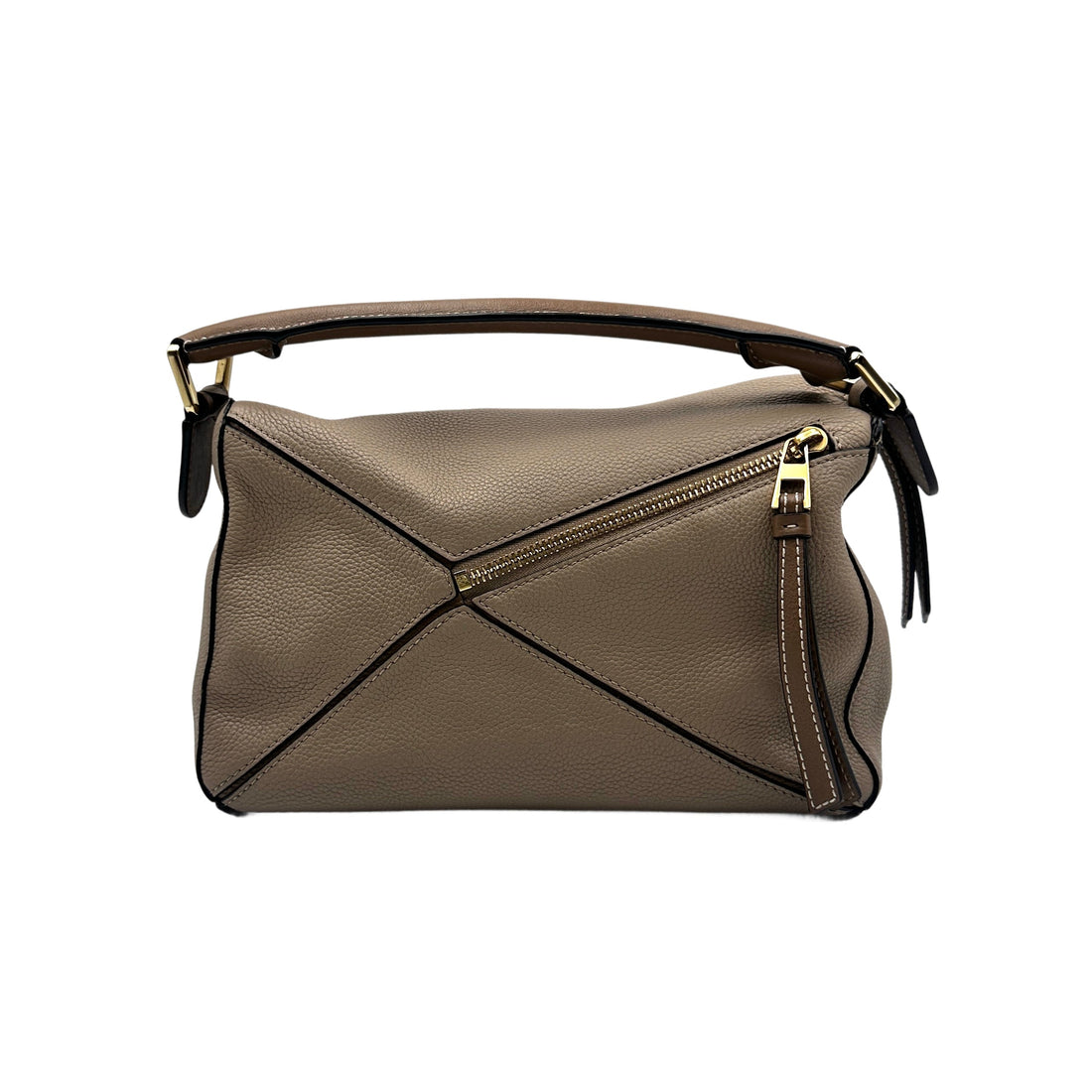 Loewe Puzzle Small Top-Handle Bag in Taupe Calfskin Leather LW27