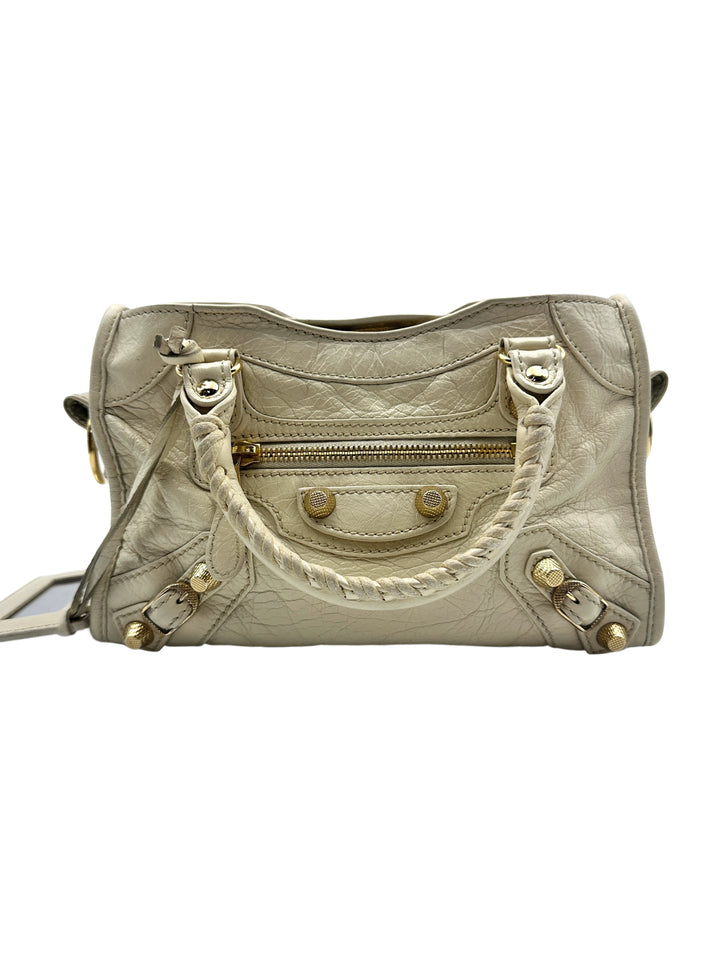 Balenciaga Mini City Crossbody Bag Light Beige BB35