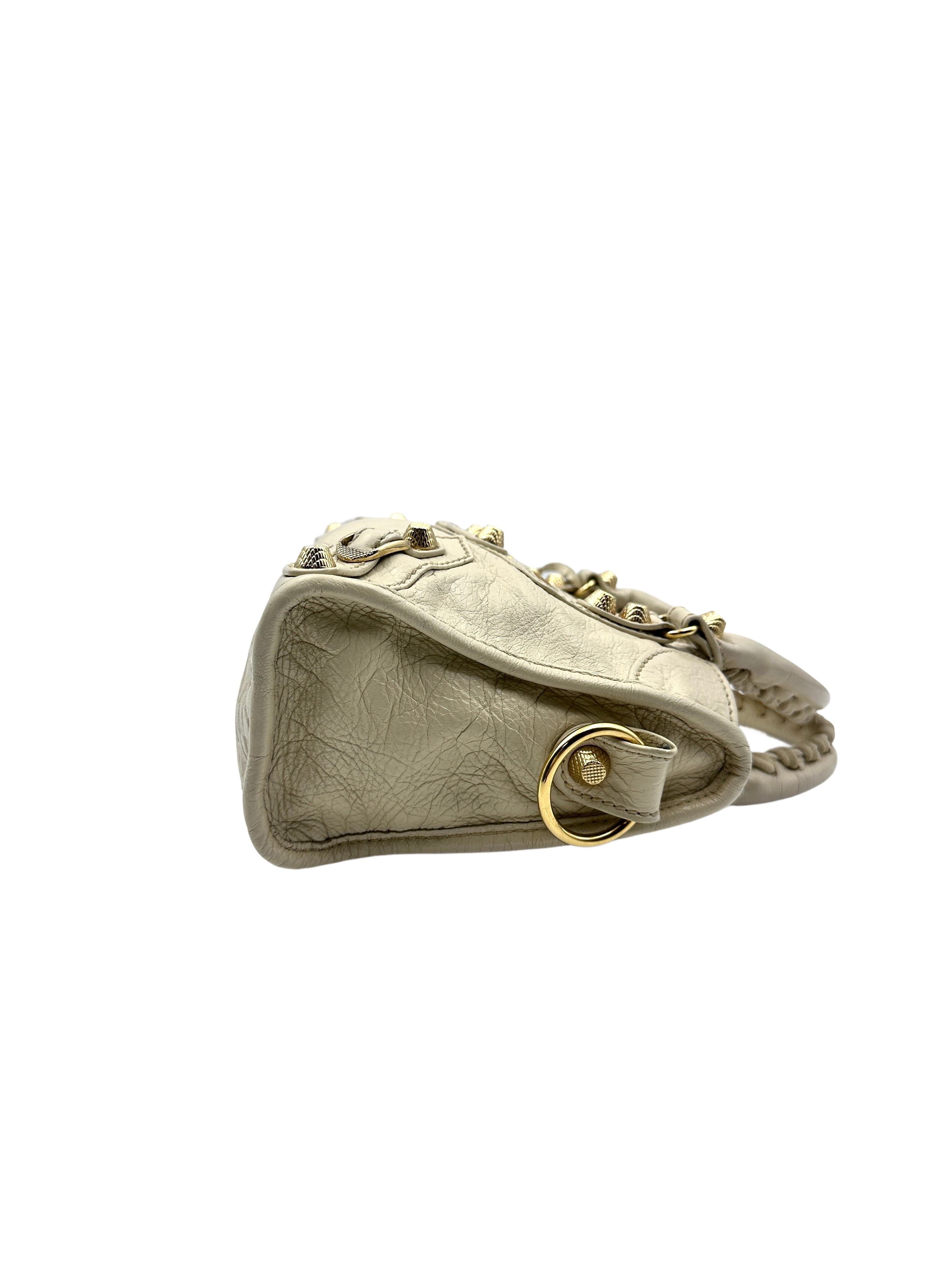 Balenciaga Mini City Crossbody Bag Light Beige BB35