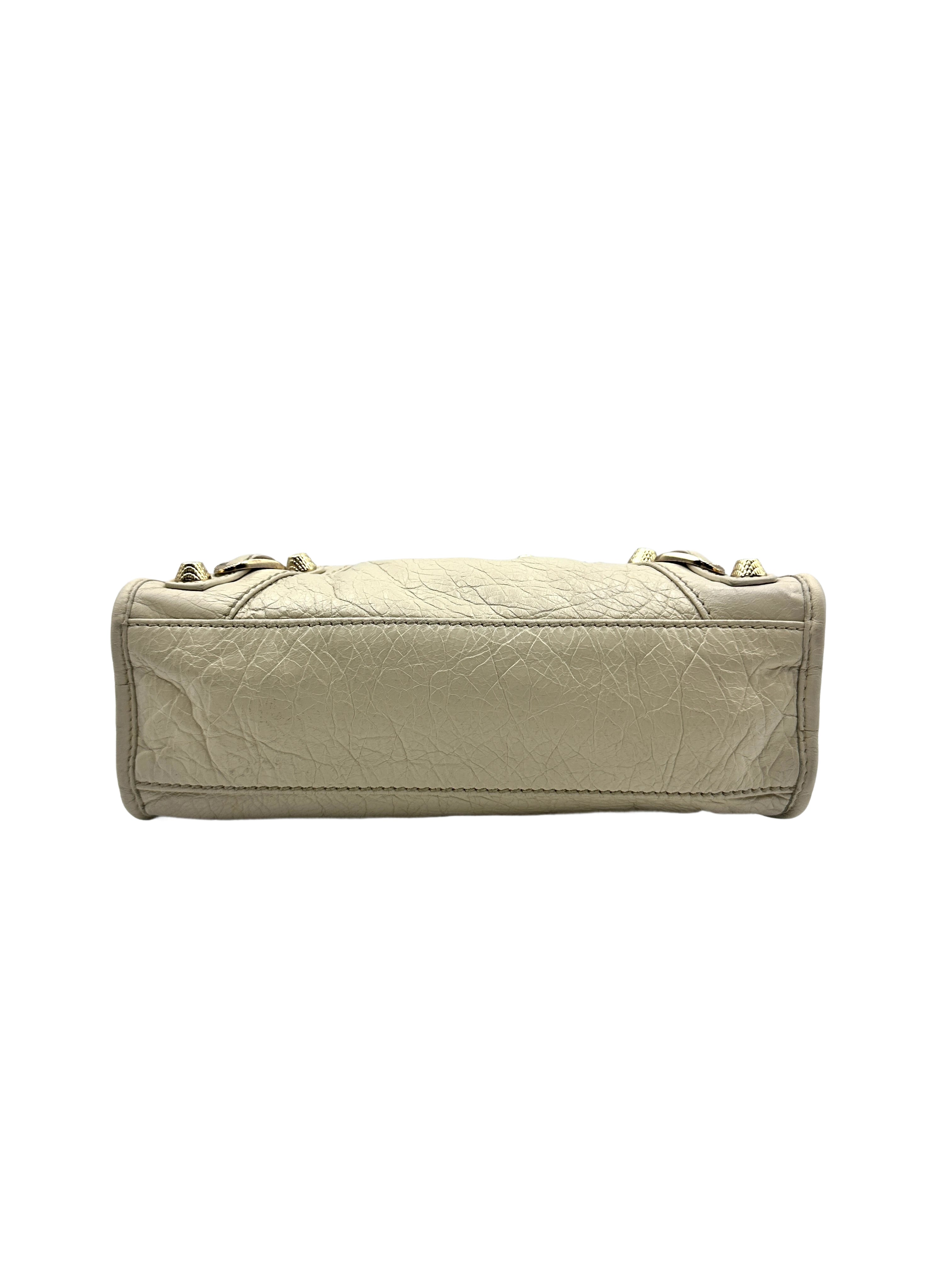 Balenciaga Mini City Crossbody Bag Light Beige BB35