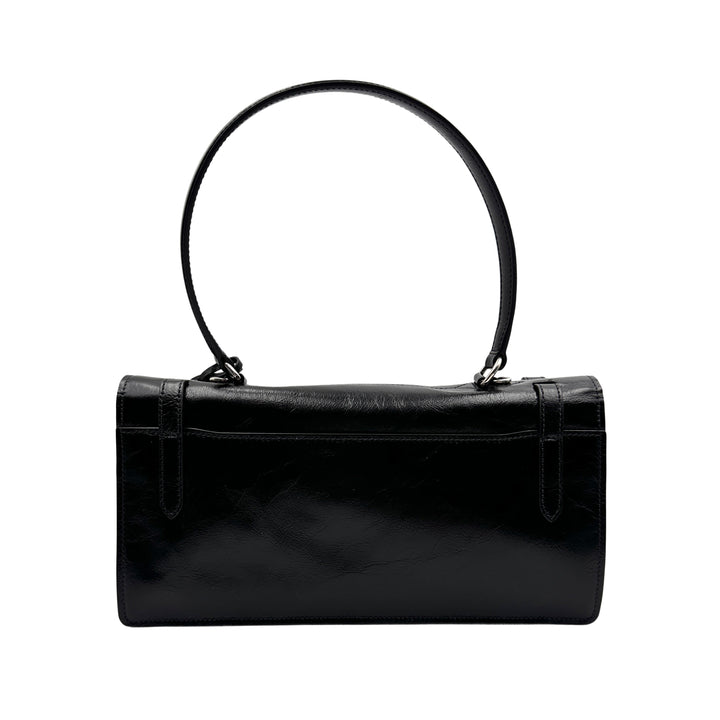Prada Soft Sound Black Medium Leather shoulder Bag PR131
