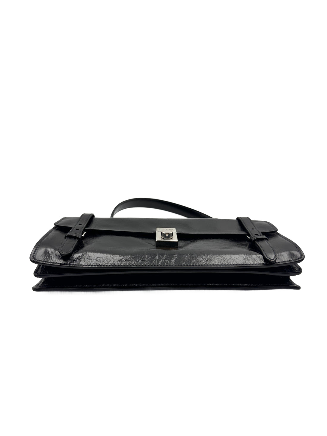 Prada Soft Sound Black Medium Leather shoulder Bag PR131