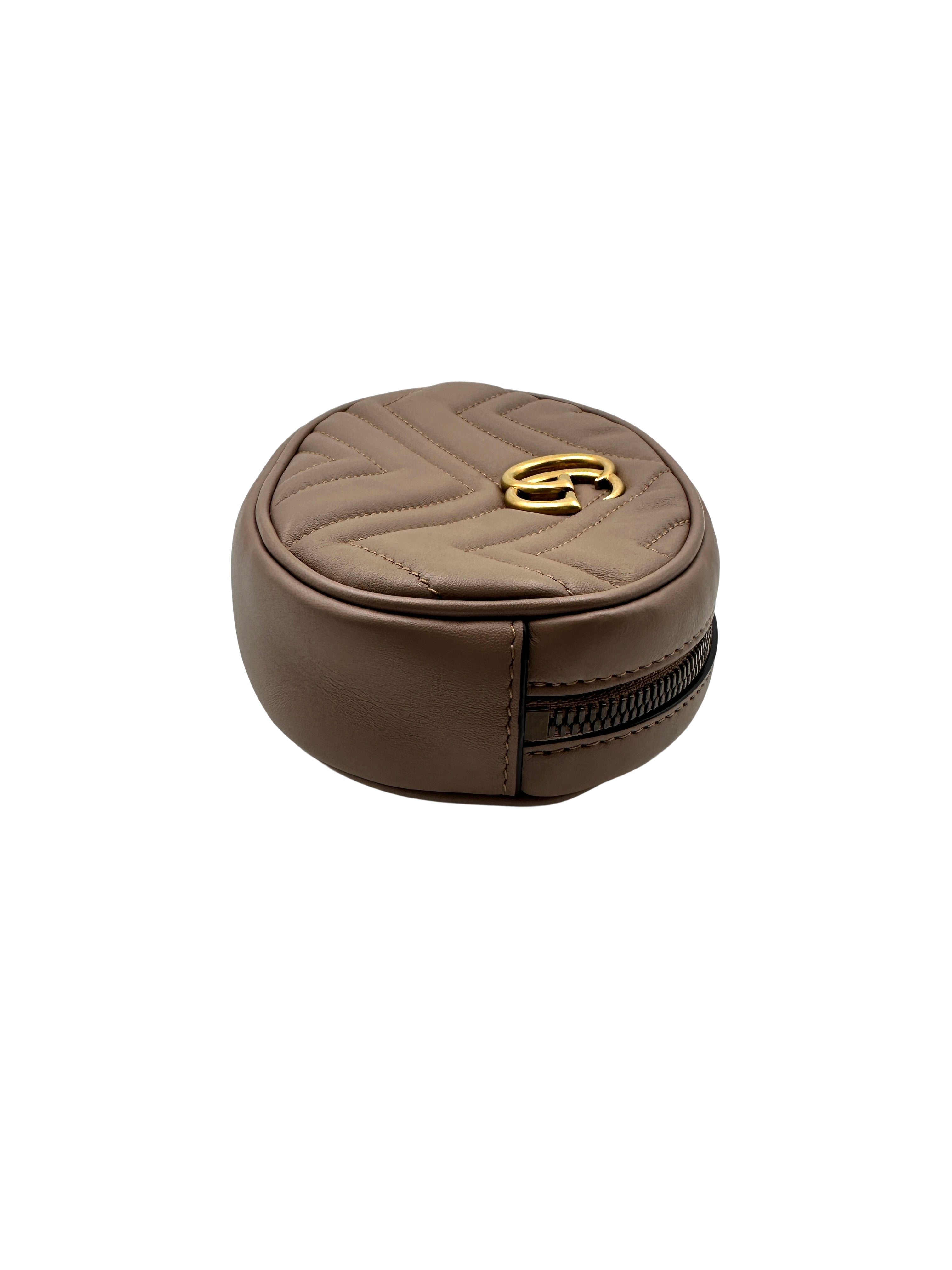 Gucci Chevron-quilted leather Marmont belt bag Beige gg452