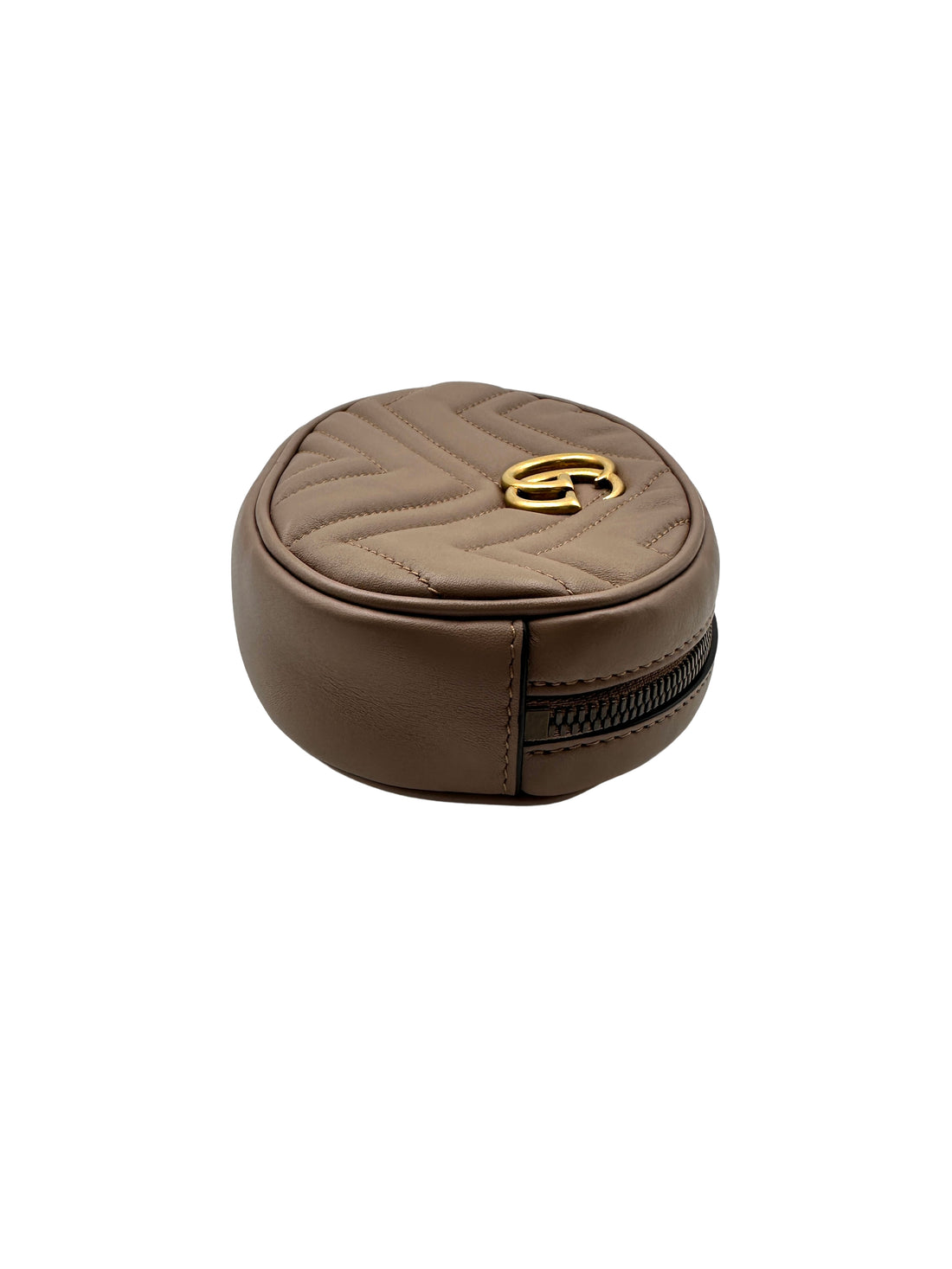 Gucci Chevron-quilted leather Marmont belt bag Beige gg452
