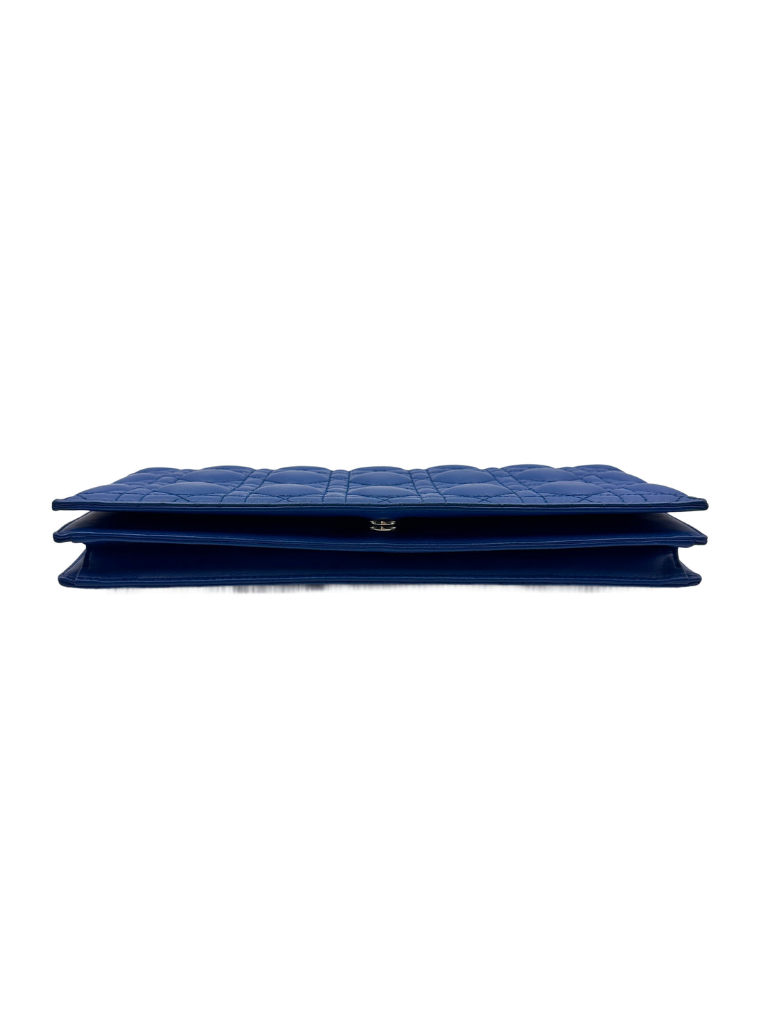 Christian Dior Lambskin Cannage Lady Dior Wallet On Chain Blue DR254