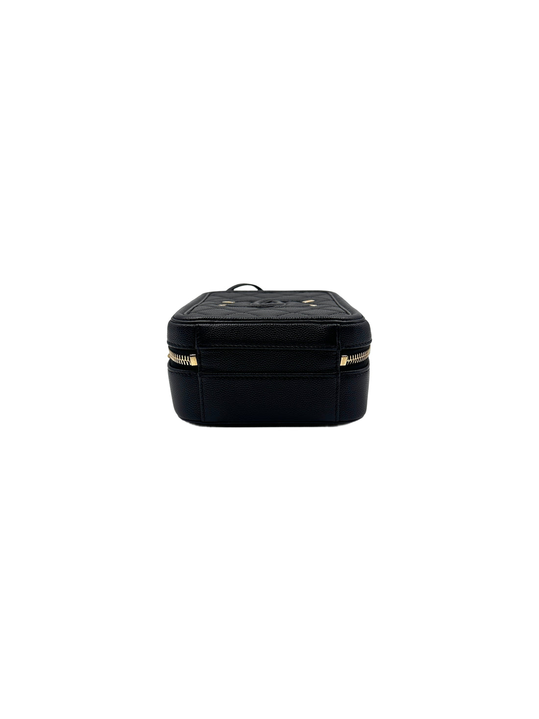 Chanel Caviar Quilted Leather Small CC Filigree Vanity Case Black (28***74) cc671