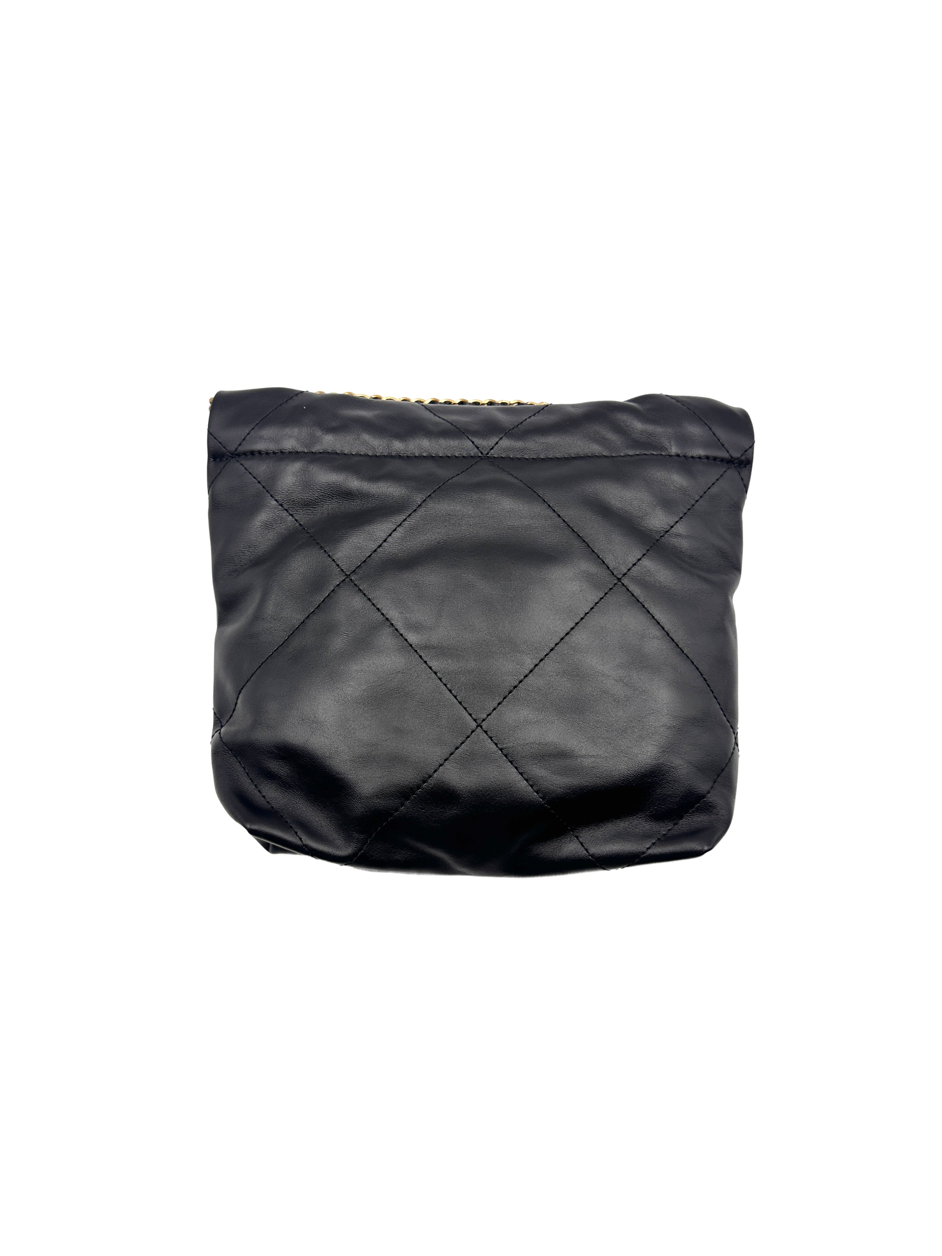 Chanel Quilted Calfskin 22mini Black Microchip