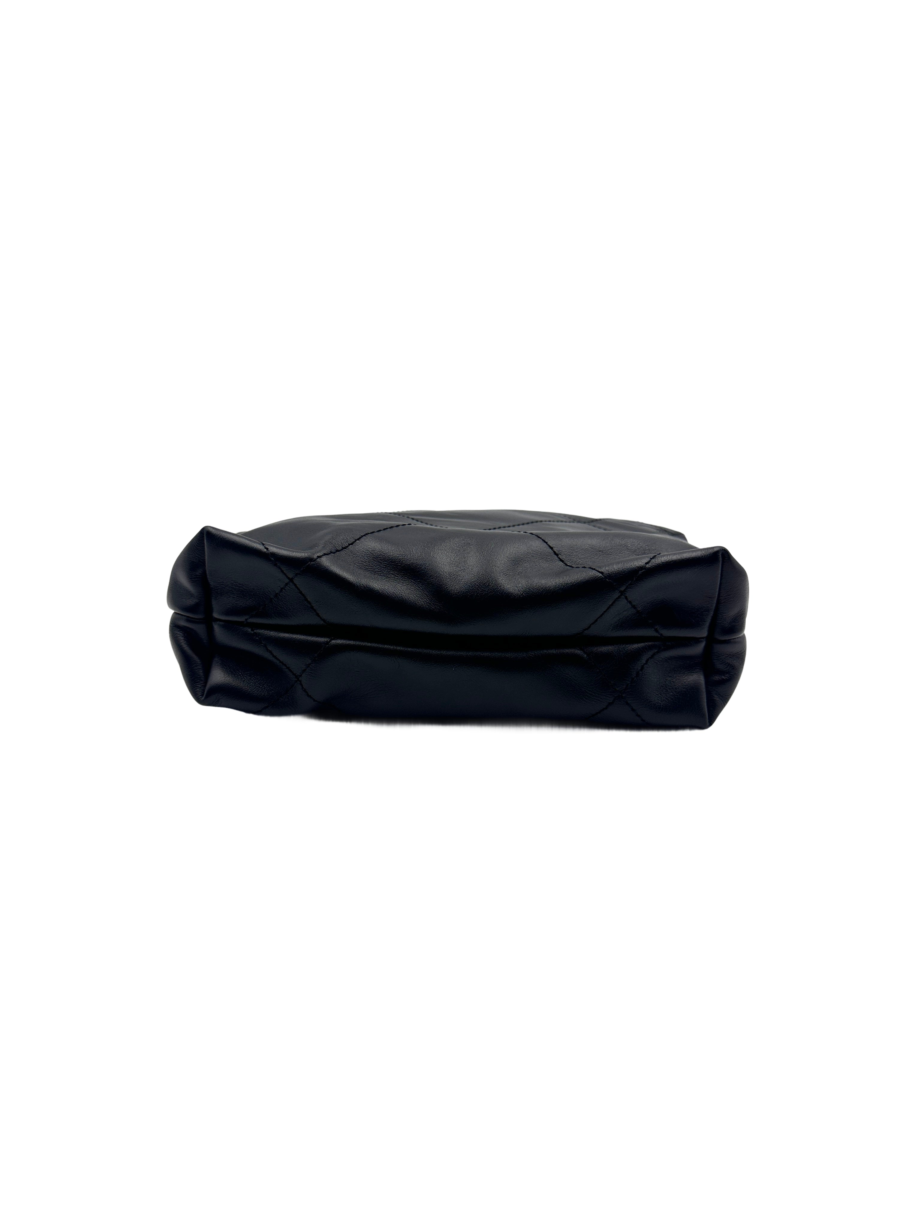 Chanel Quilted Calfskin 22mini Black Microchip