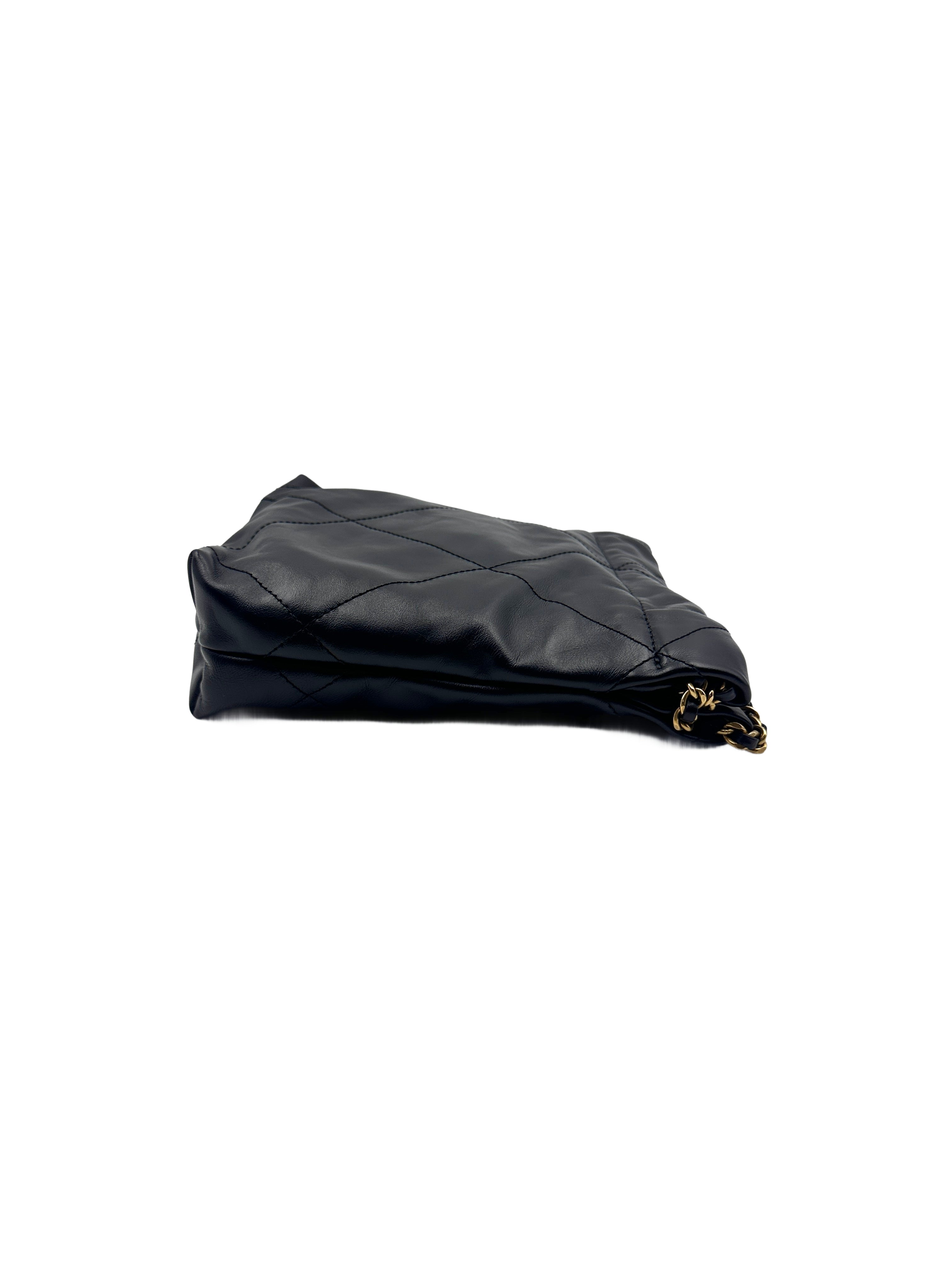 Chanel Quilted Calfskin 22mini Black Microchip