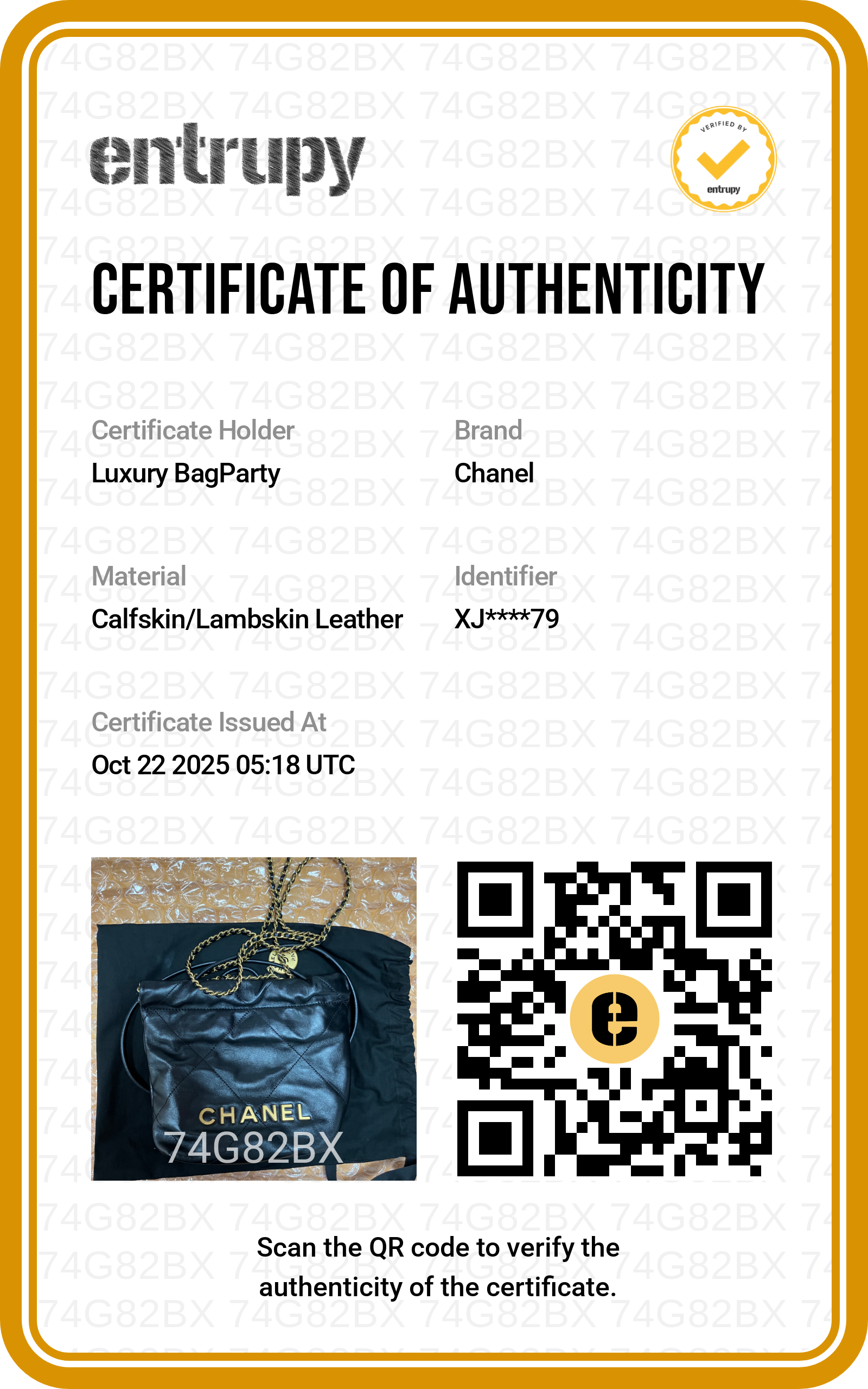 Chanel Quilted Calfskin 22mini Black Microchip