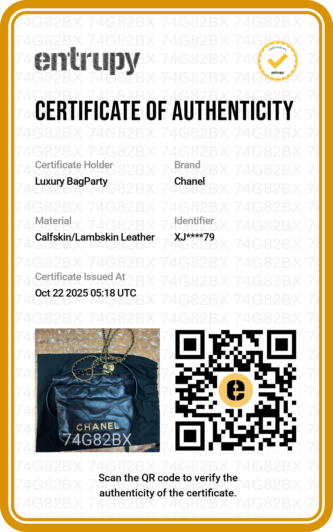 Chanel Quilted Calfskin 22mini Black Microchip