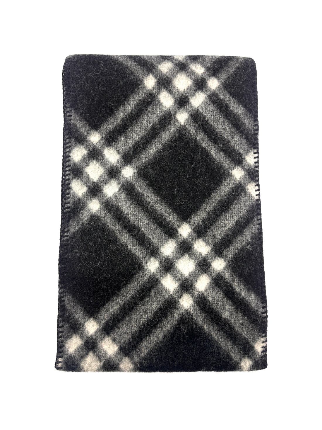 Burberry Black and White Check Wool Scarf BBS03