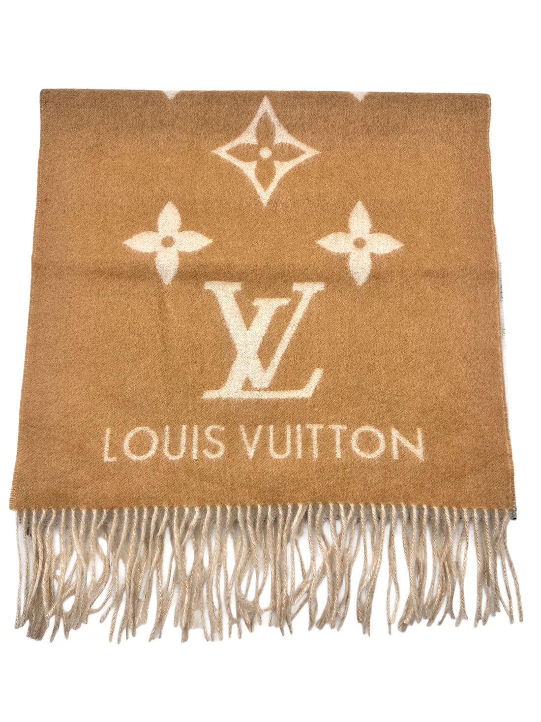 LV 100% Cashmere Oversized Printed Logo Scarf  LVS05