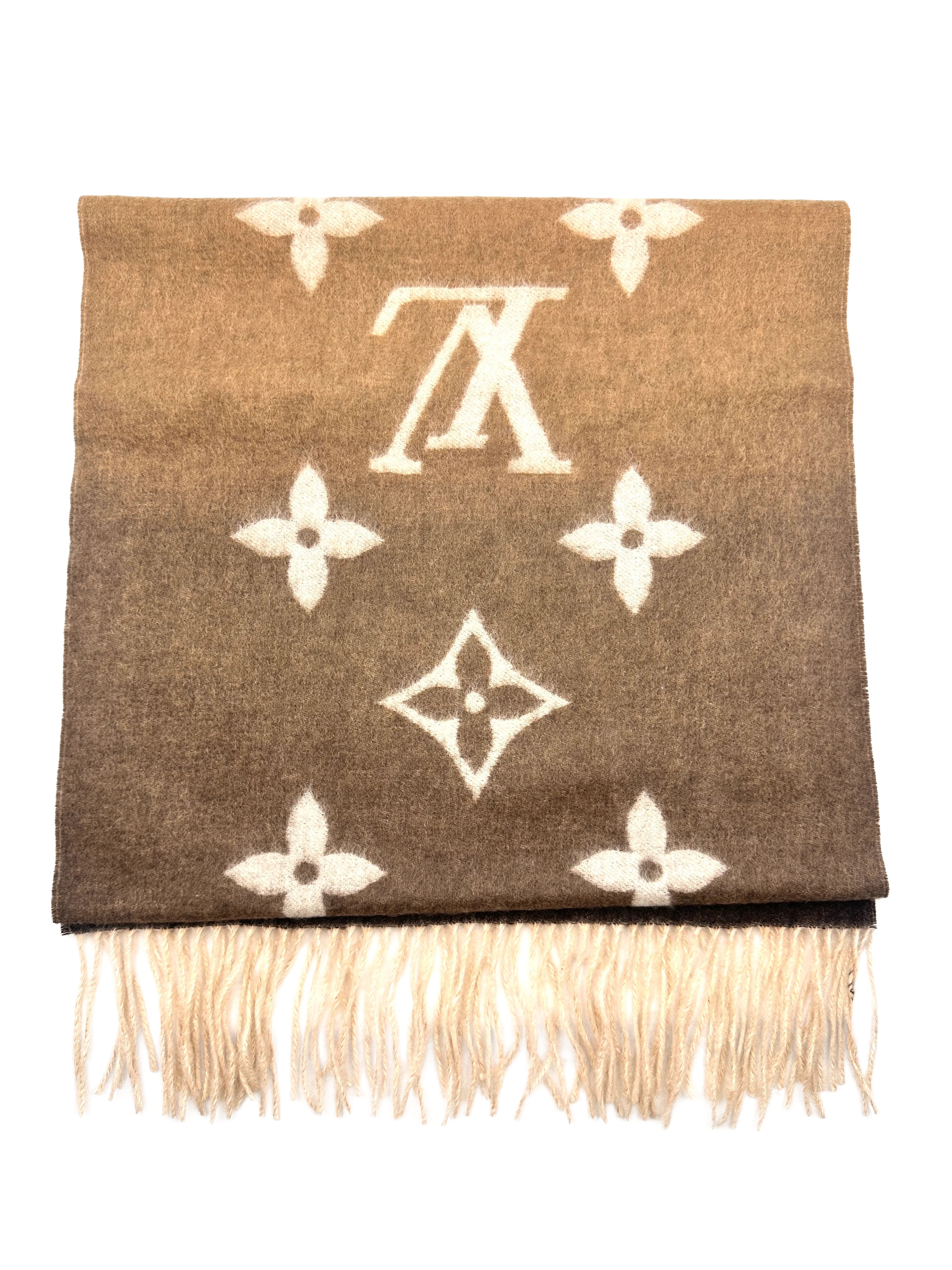LV 100% Cashmere Oversized Printed Logo Scarf  LVS05