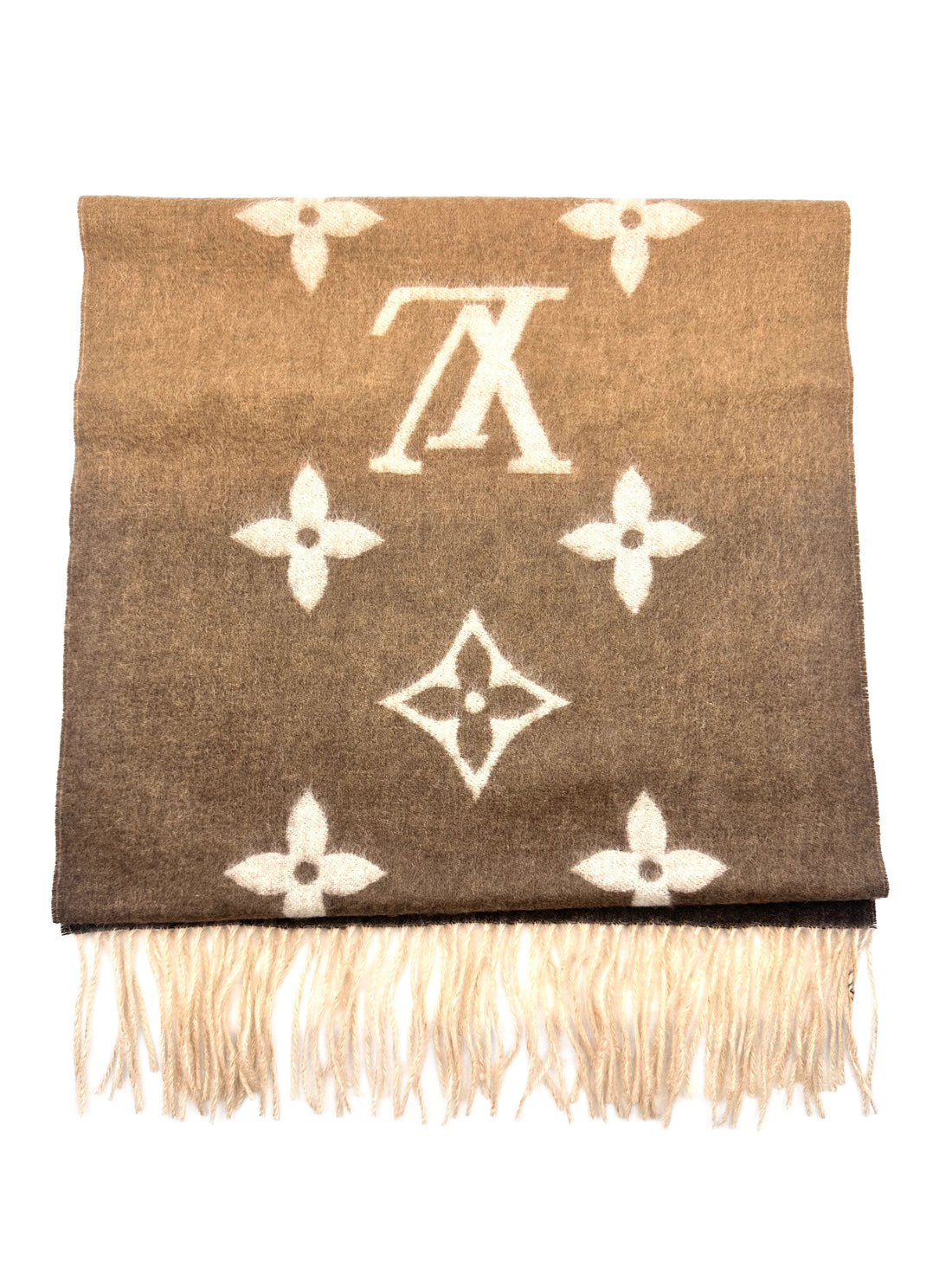 LV 100% Cashmere Oversized Printed Logo Scarf  LVS05