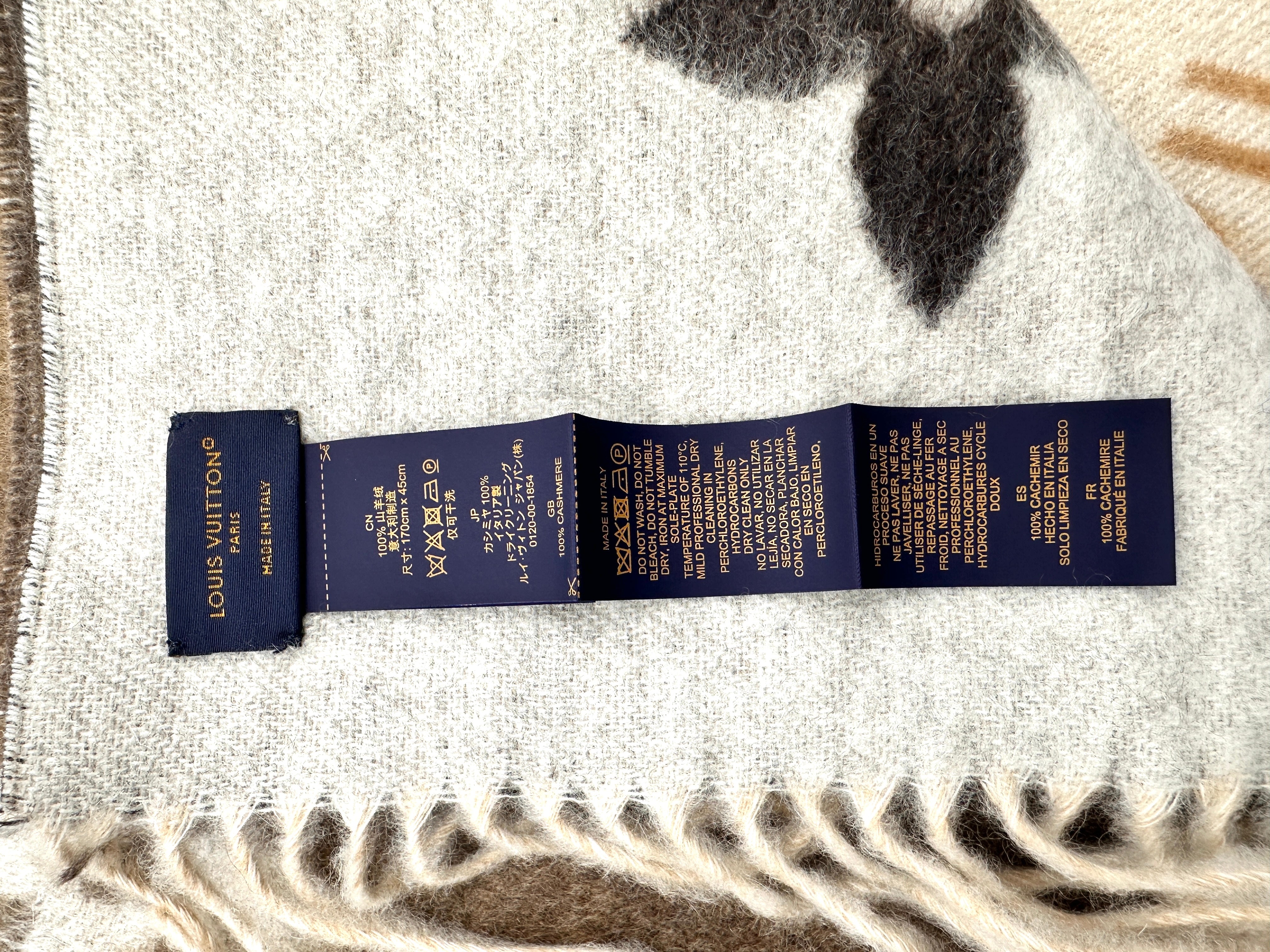 LV 100% Cashmere Oversized Printed Logo Scarf  LVS05