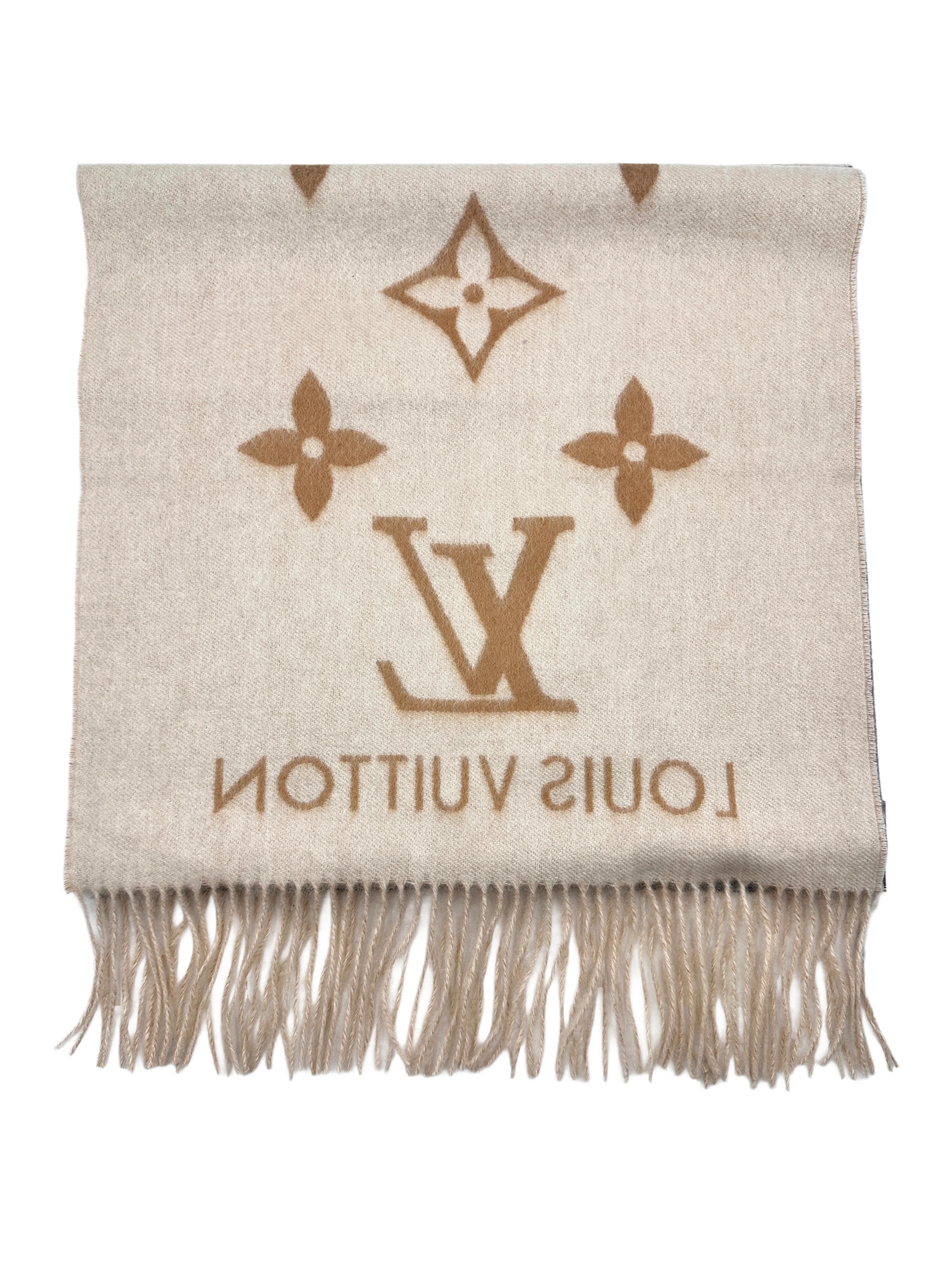 LV 100% Cashmere Oversized Printed Logo Scarf  LVS05