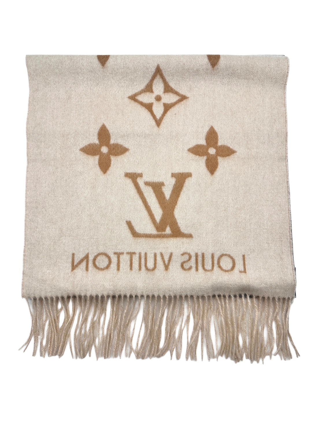 LV 100% Cashmere Oversized Printed Logo Scarf  LVS05