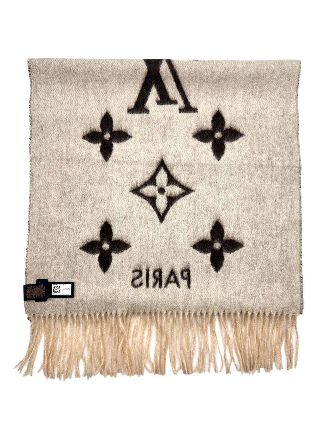 LV 100% Cashmere Oversized Printed Logo Scarf  LVS05