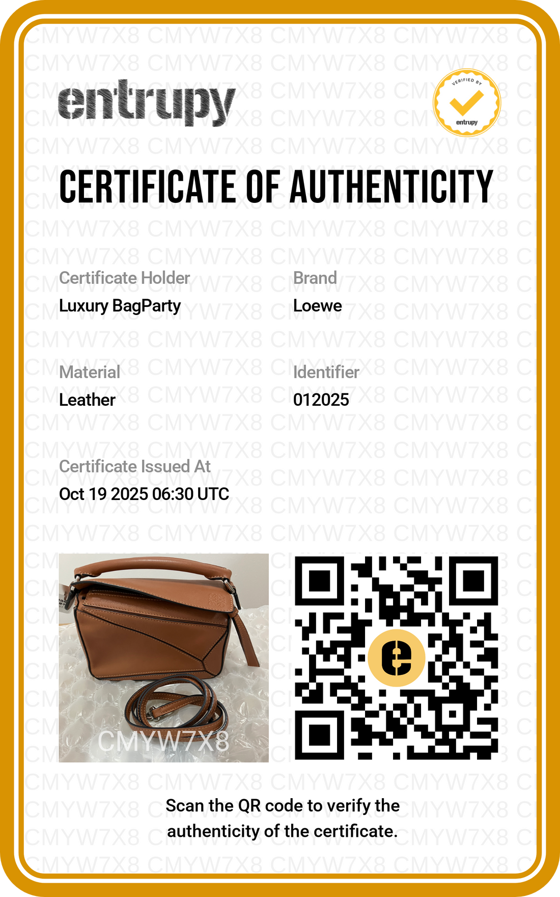 Loewe Puzzle Mini Calfskin Bag Brown  LW26