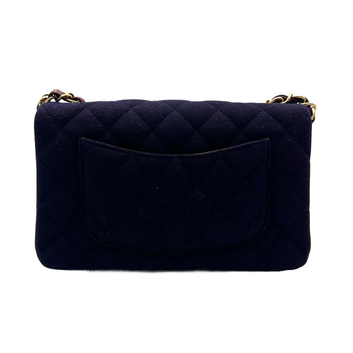 Chanel Mini Rectangular Felt Paris-Hamburg Charms Flap Crossbody Bag CC644