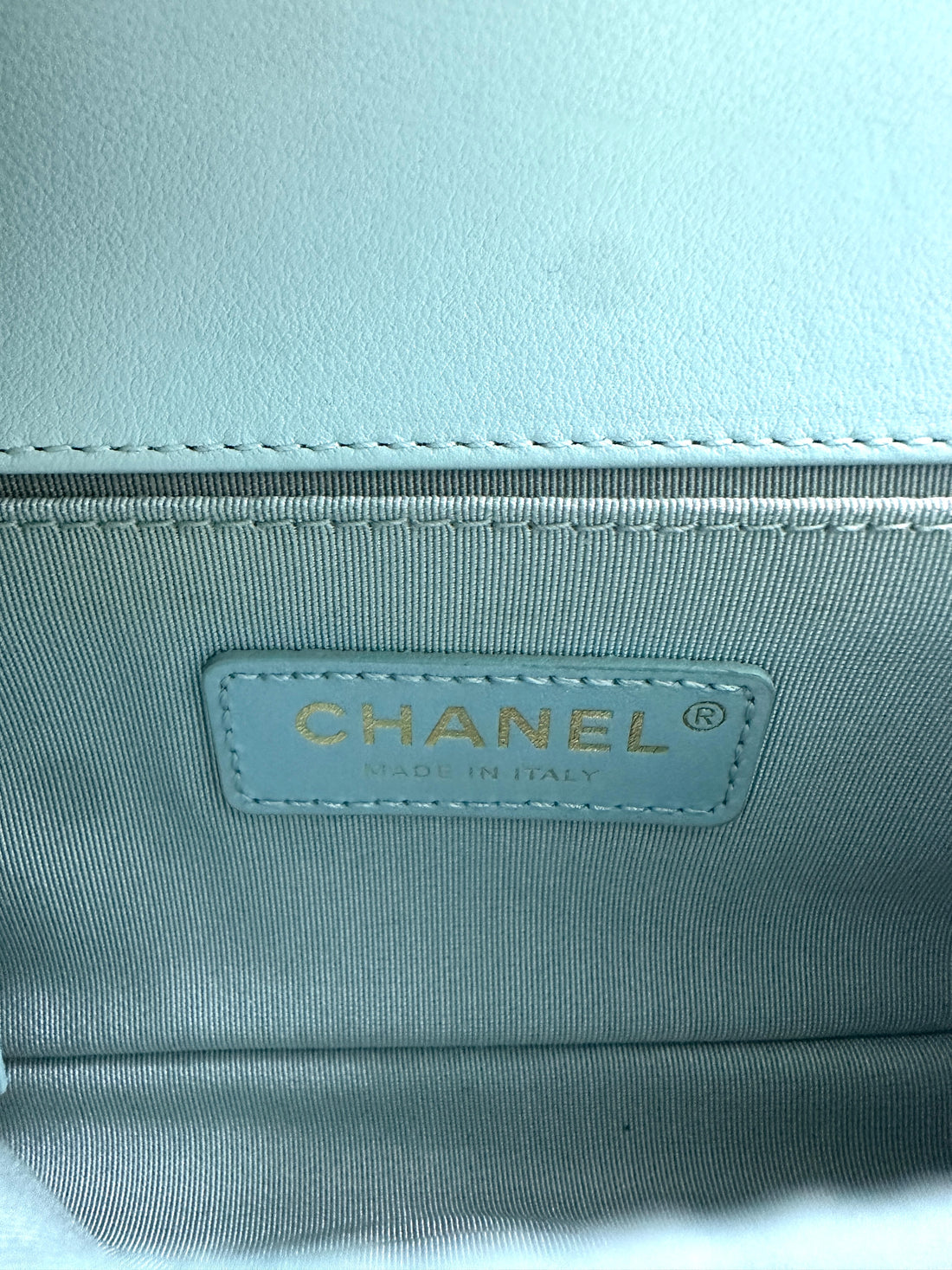 Chanel Chevron Boy Bag Small Blue (27***87) CC760