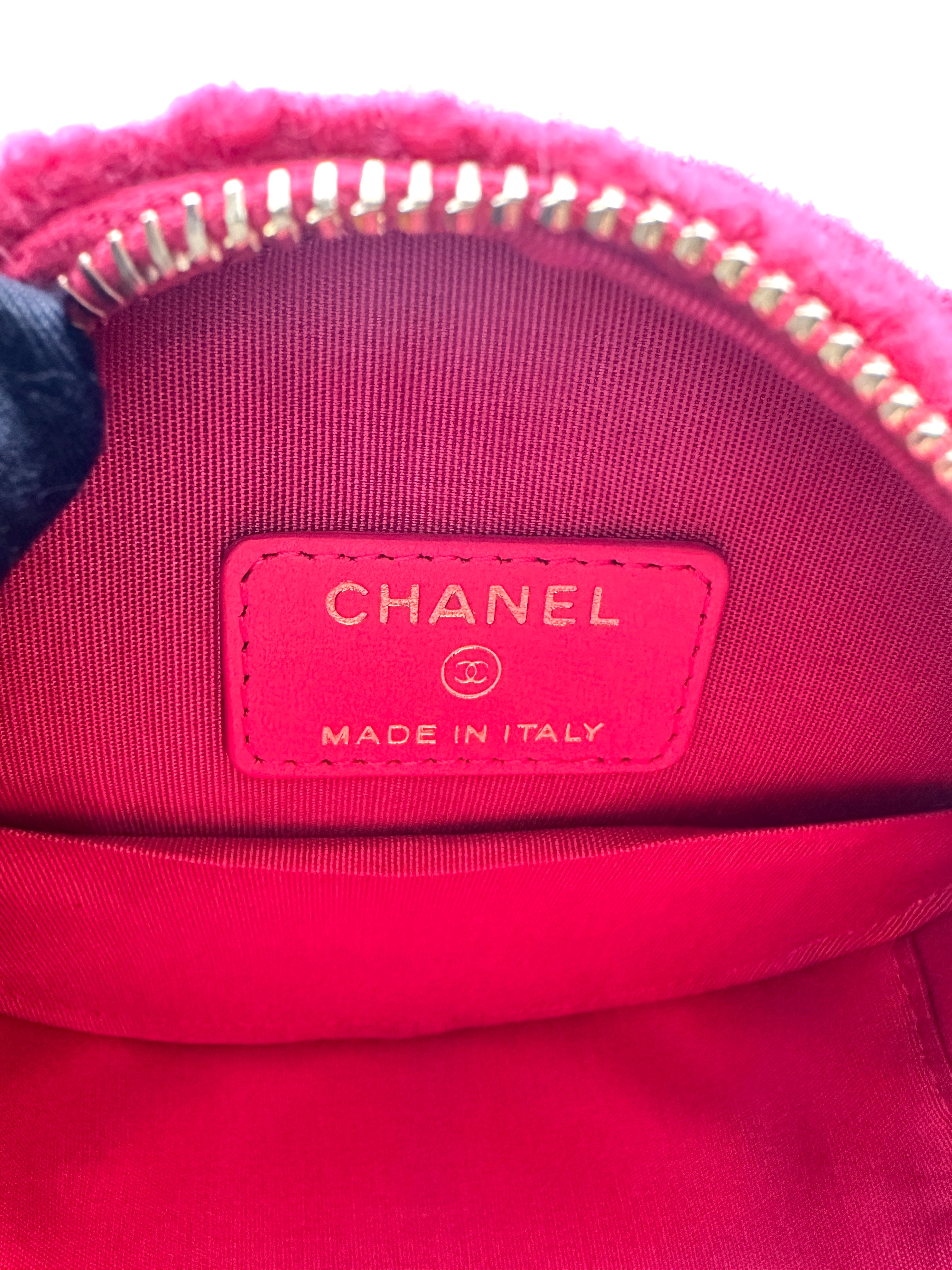 Chanel Chanel 19 Round Clutch with Chain Pink tweed (28***16) cc667