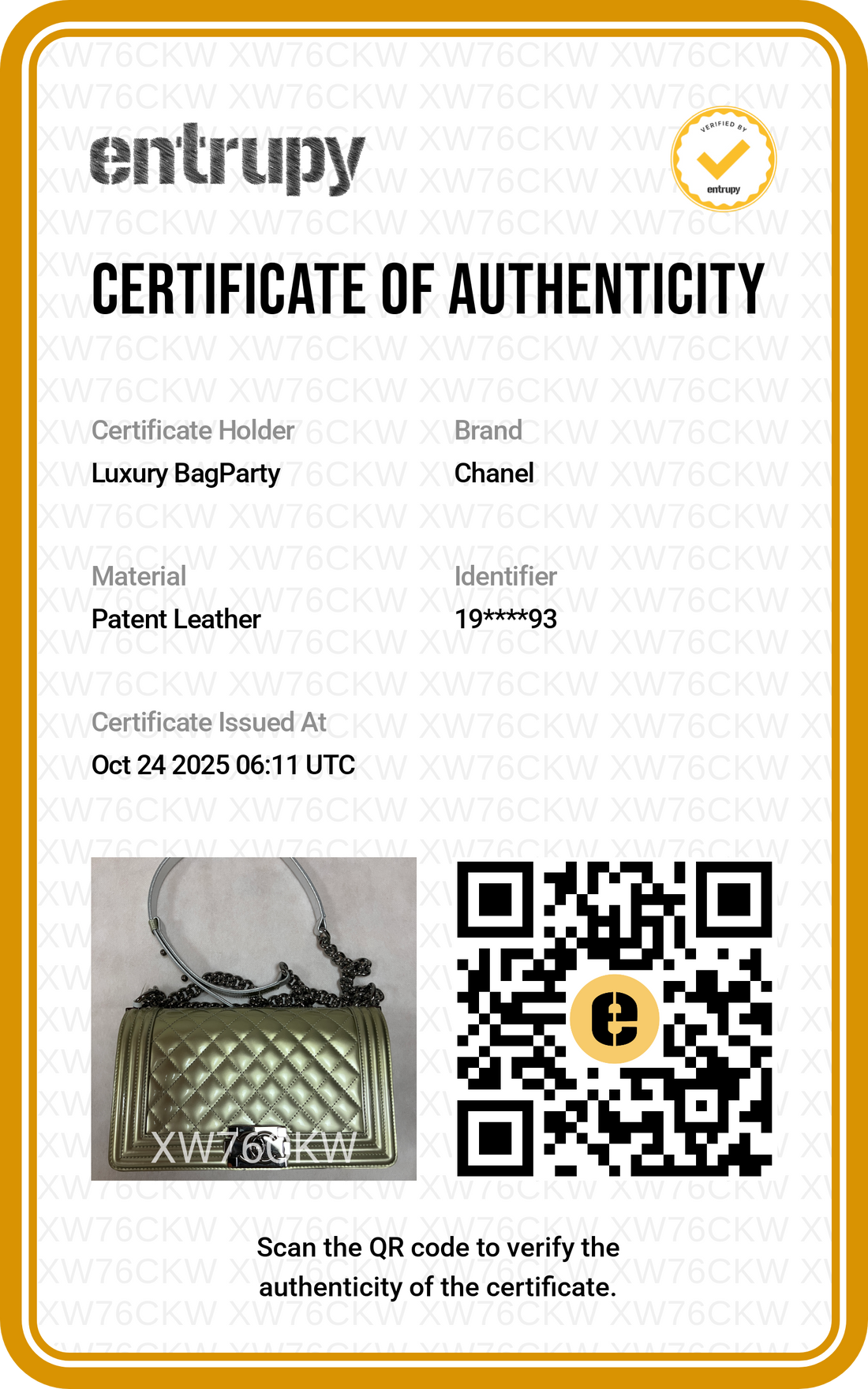 Chanel Quilted Patent Medium Flap Boy Shiny Gold/Silver (19***93)cc653