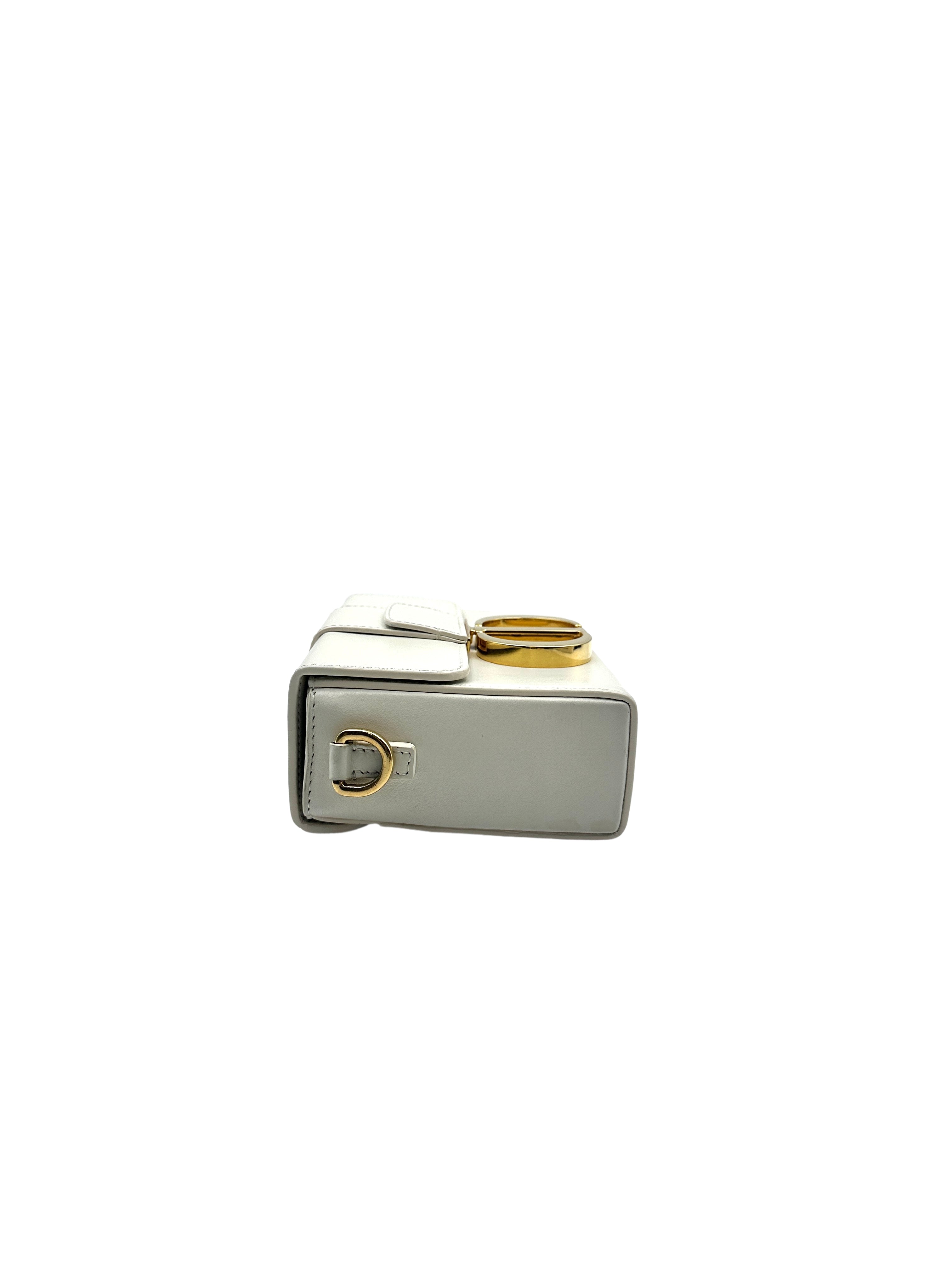 Christian Dior Calfskin 30 Montaigne Bag White Gold Hardware DR288