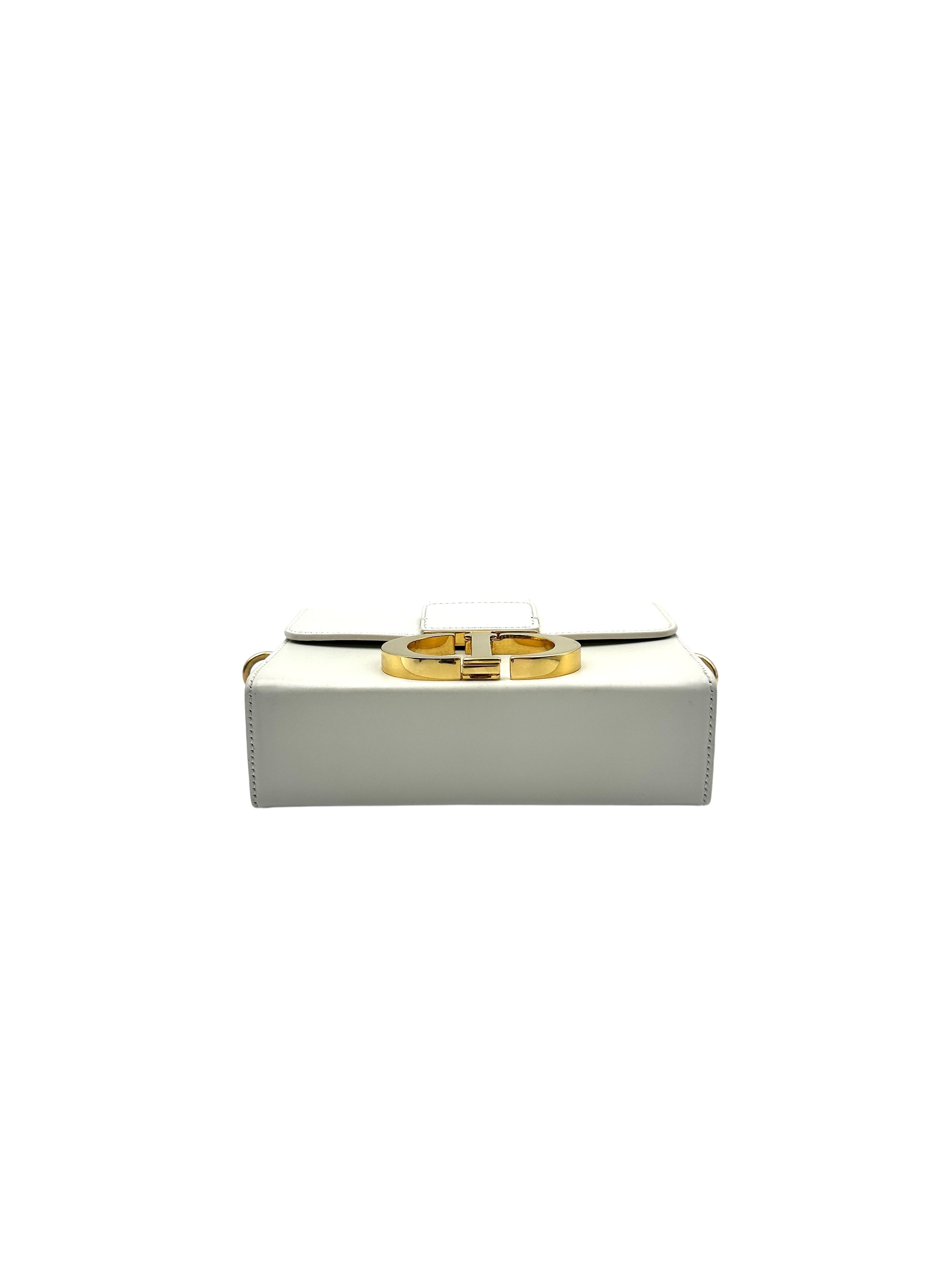 Christian Dior Calfskin 30 Montaigne Bag White Gold Hardware DR288