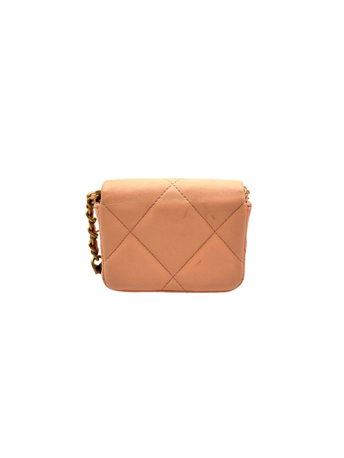 Chanel Quilted Lambskin Leather 19 Flap Belt Bag light orange (31***34) cc681