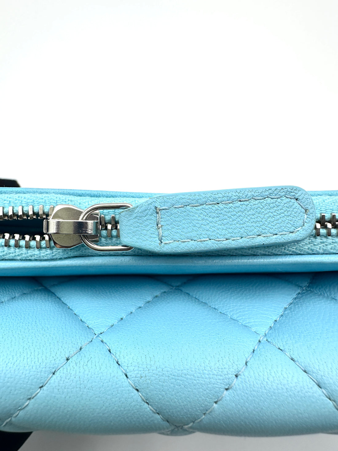 Chanel Quilted Classic Flap Phone Holder with Chain Blue (31***49) cc695