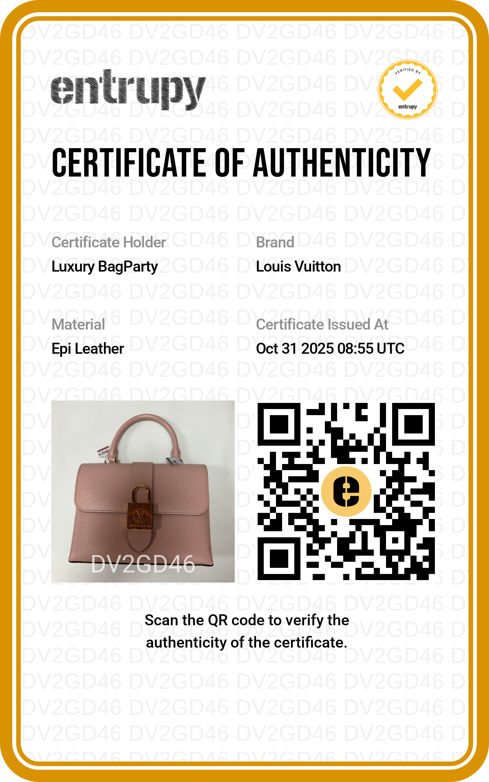 Louis Vuitton Epi leather Locky BB bag pink LV1257