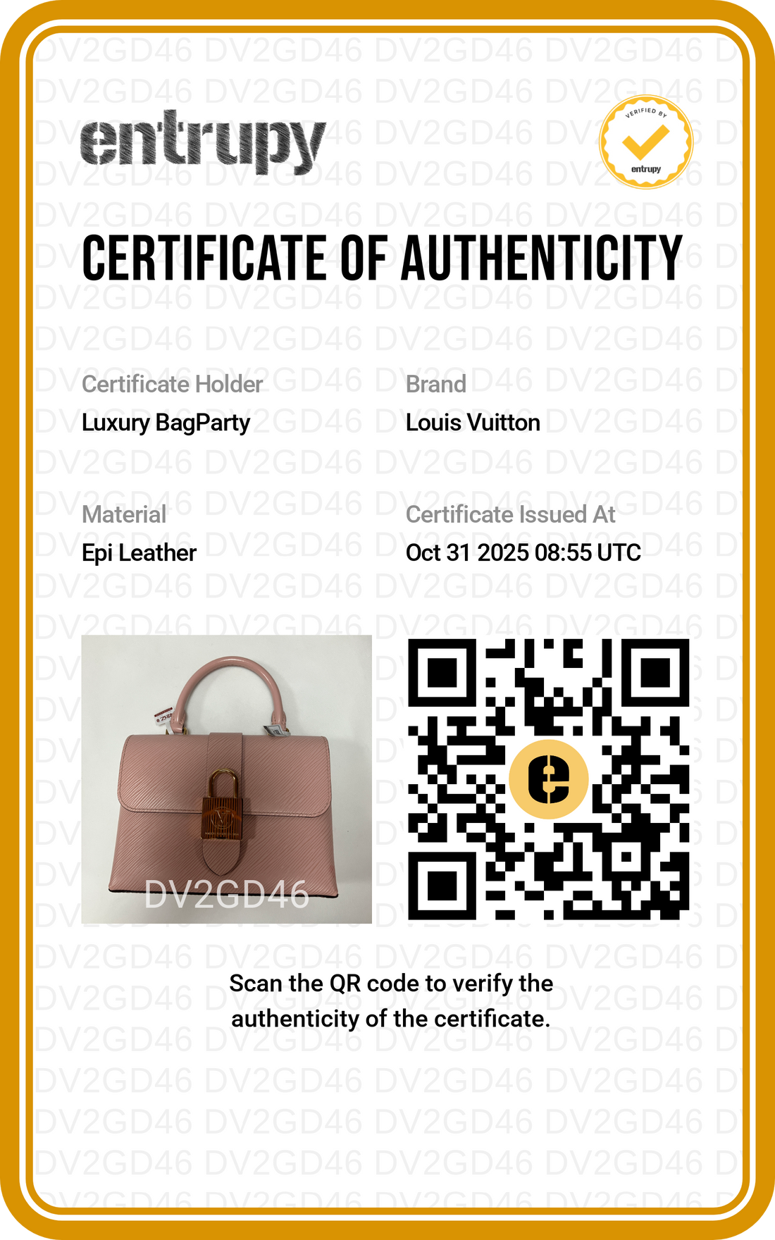 Louis Vuitton Epi leather Locky BB bag pink LV1257