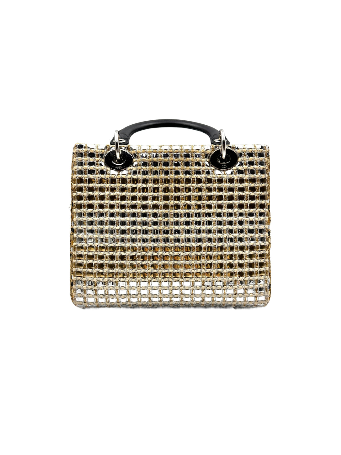 Christian Dior Matallic Tweed Medium Lady Dior Gold DR279