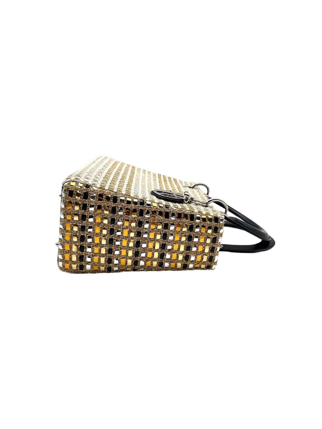 Christian Dior Matallic Tweed Medium Lady Dior Gold DR279