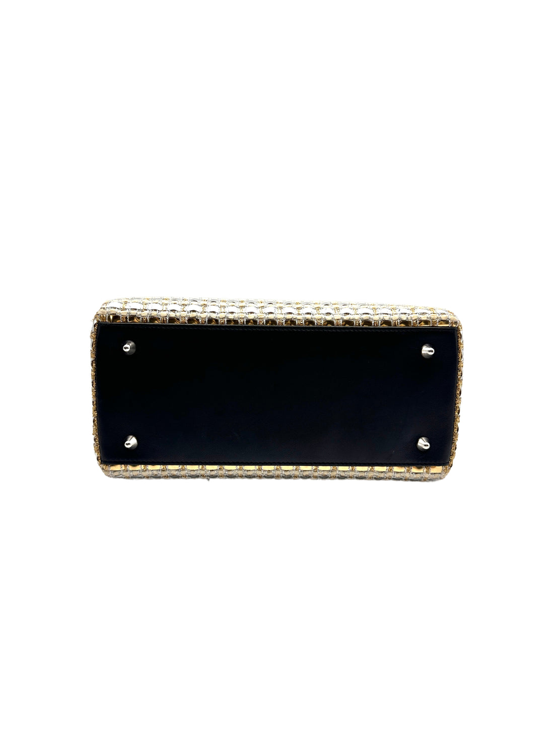 Christian Dior Matallic Tweed Medium Lady Dior Gold DR279