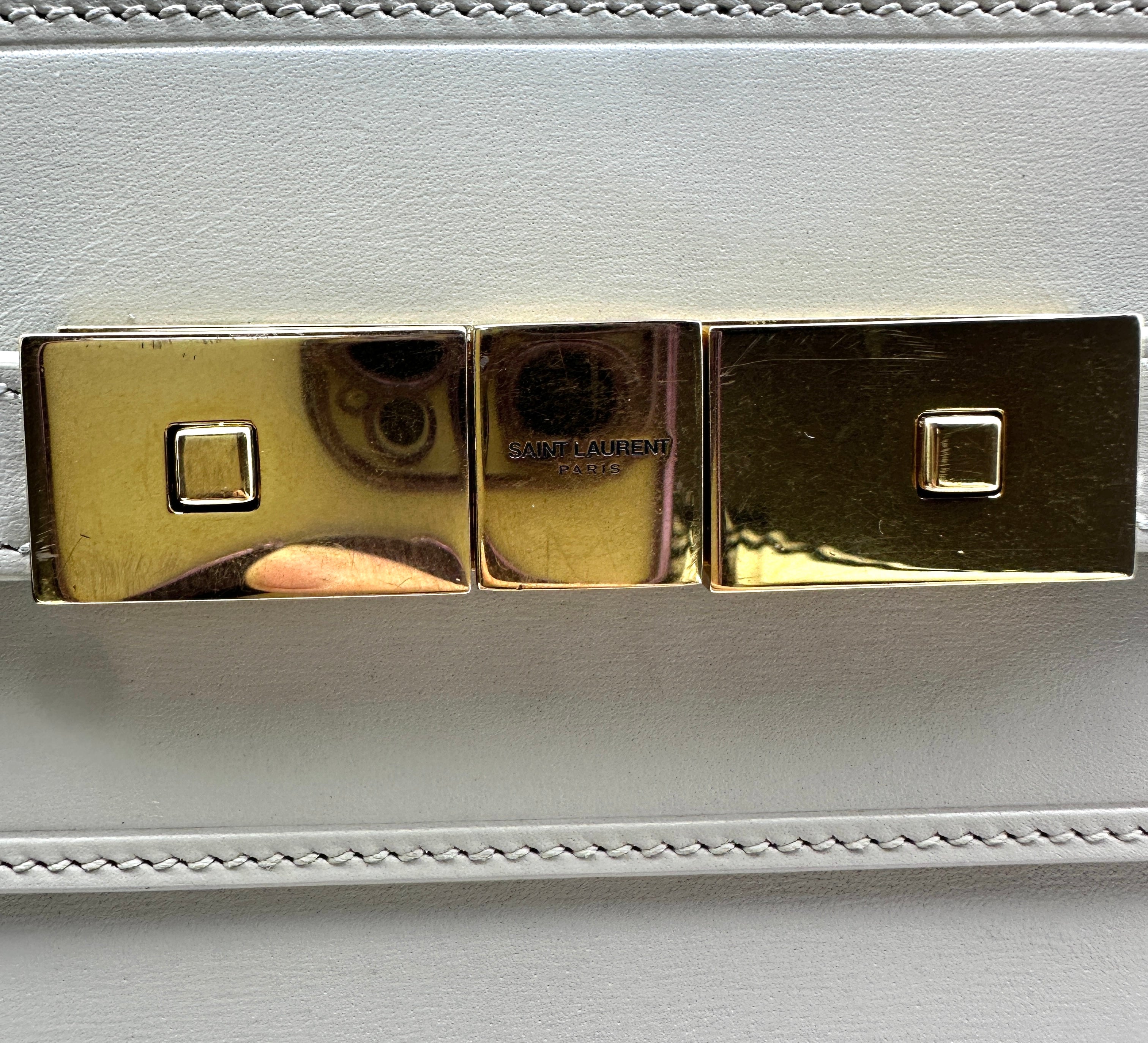 Saint Laurent Manhattan Leather Nano tote white SL124