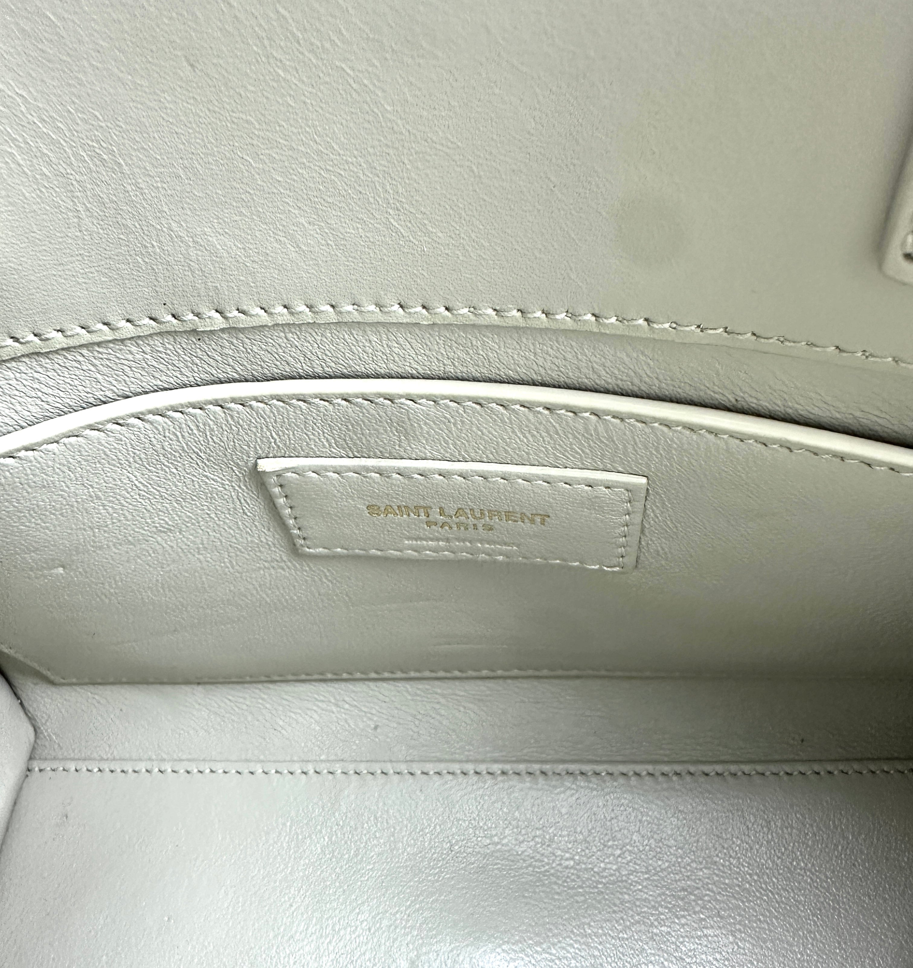 Saint Laurent Manhattan Leather Nano tote white SL124