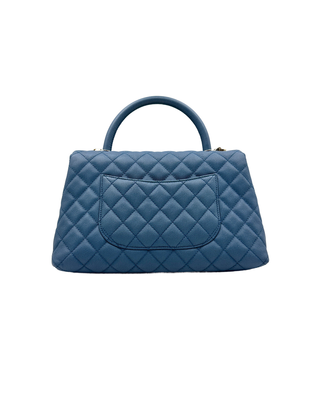 Chaneln Caviar Coco Top Handle Handle Turquoise 27 Series CC731