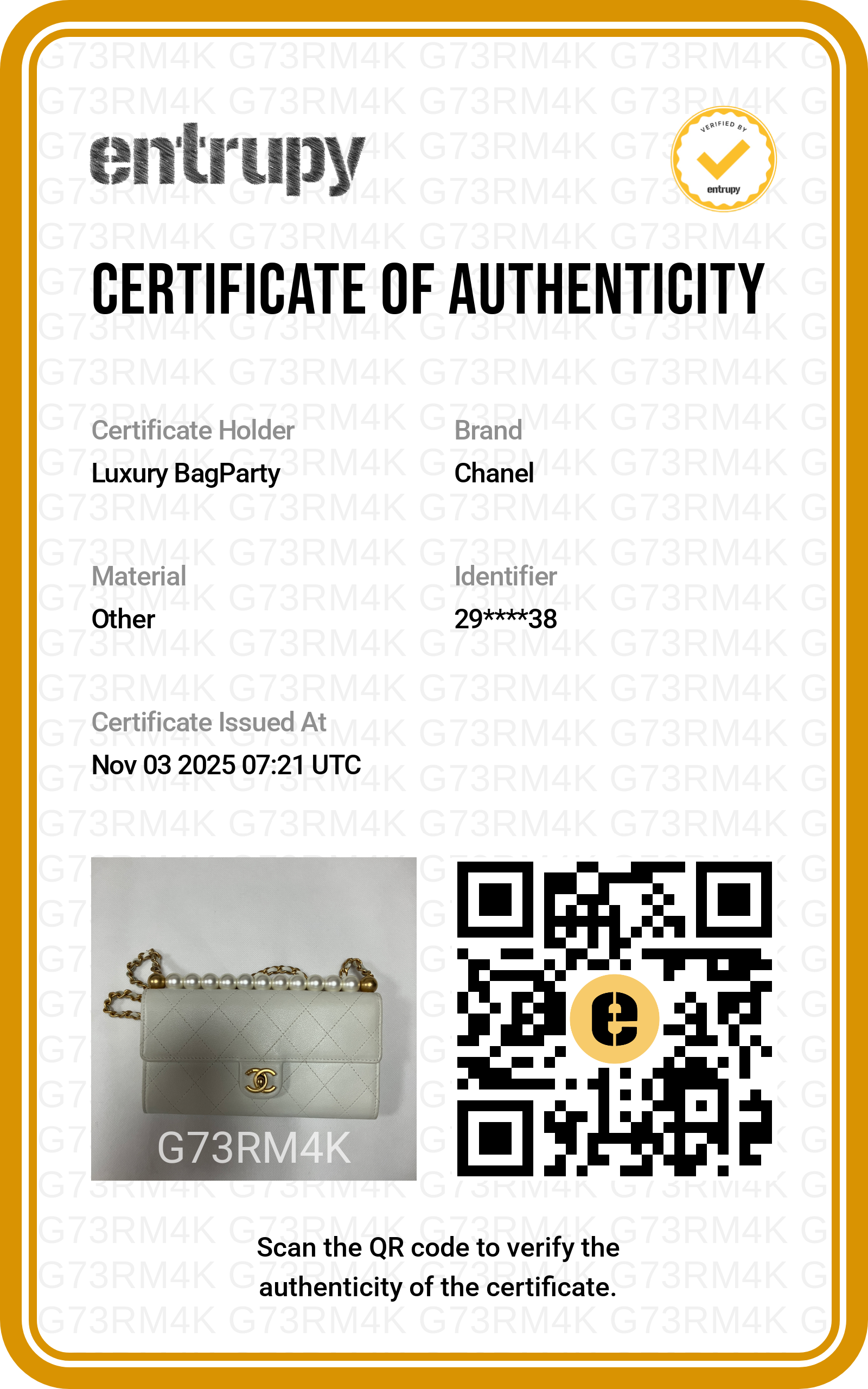 Chanel Quilted Calfskin Pearl Long Woc White cc717
