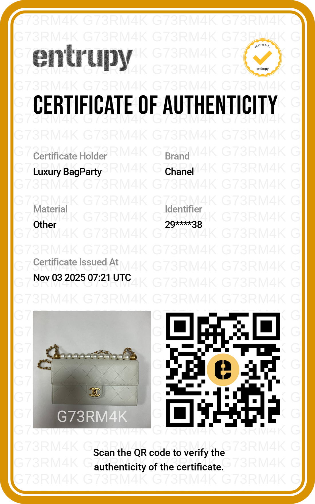 Chanel Quilted Calfskin Pearl Long Woc White cc717