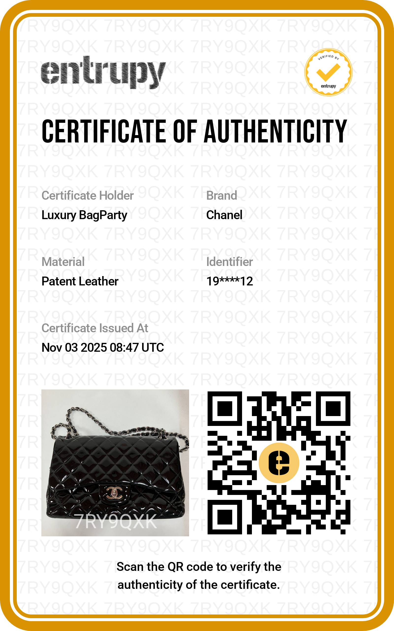 Chanel patent double flap jumbo black CC710