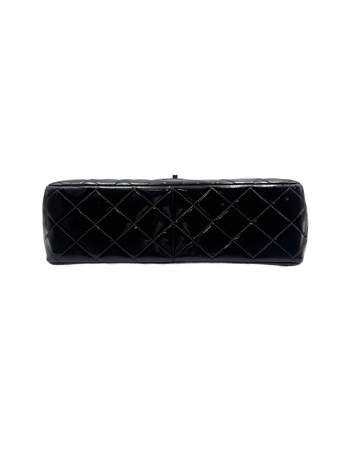 Chanel patent double flap jumbo black CC710