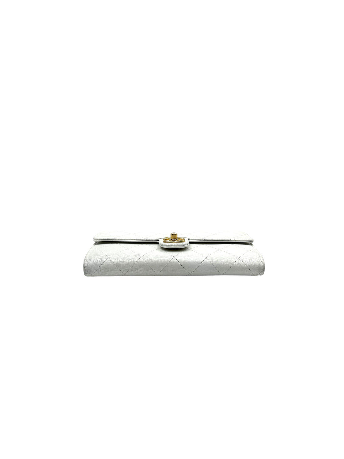 Chanel Quilted Calfskin Pearl Long Woc White cc717
