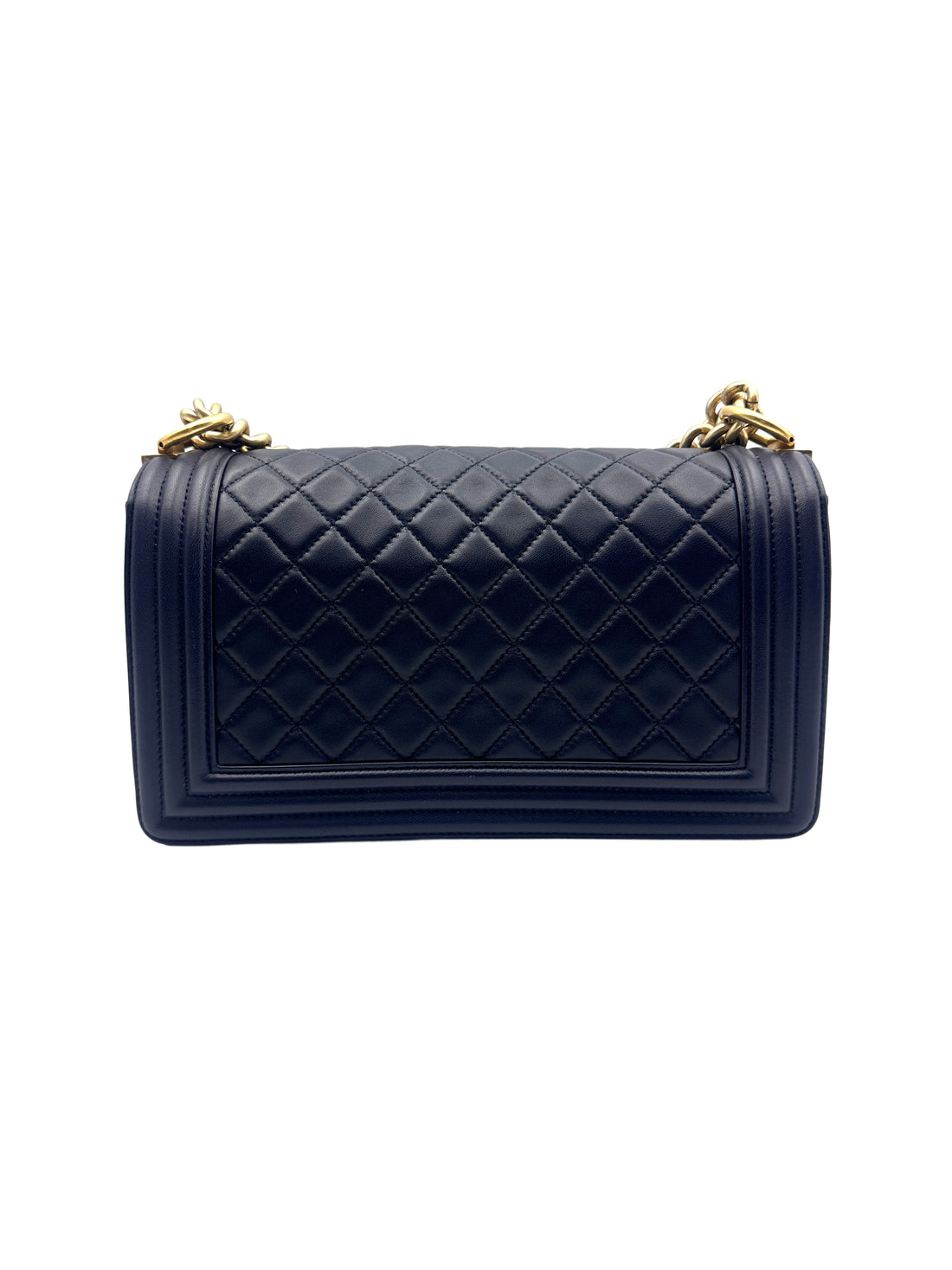 Chanel Quilted Boy Bag Medium Blue (21***82) cc757